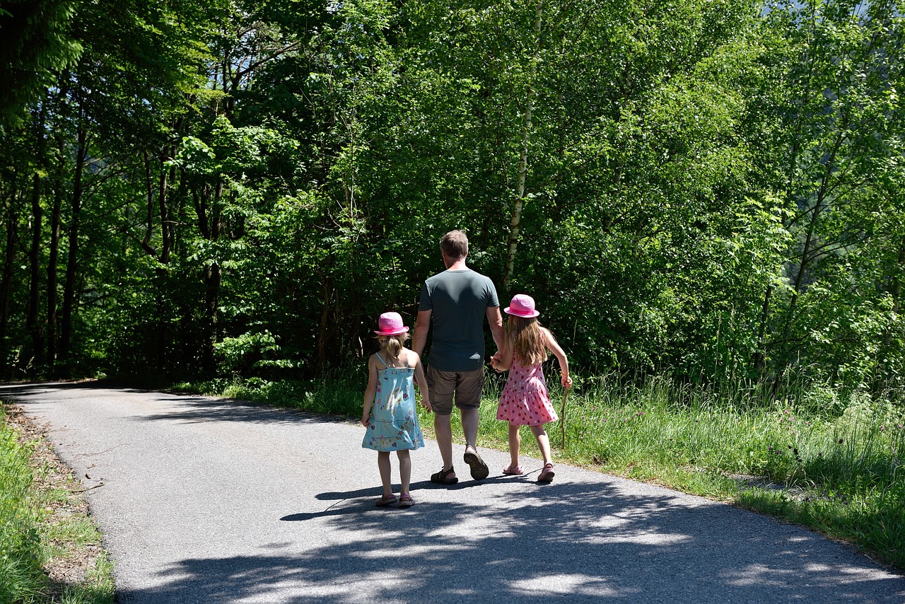 hiking walk family free photo