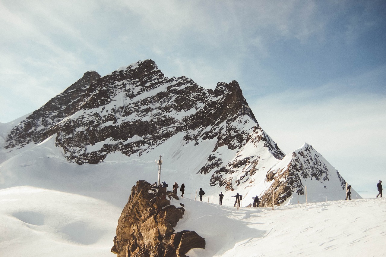 hiking mountains snow free photo