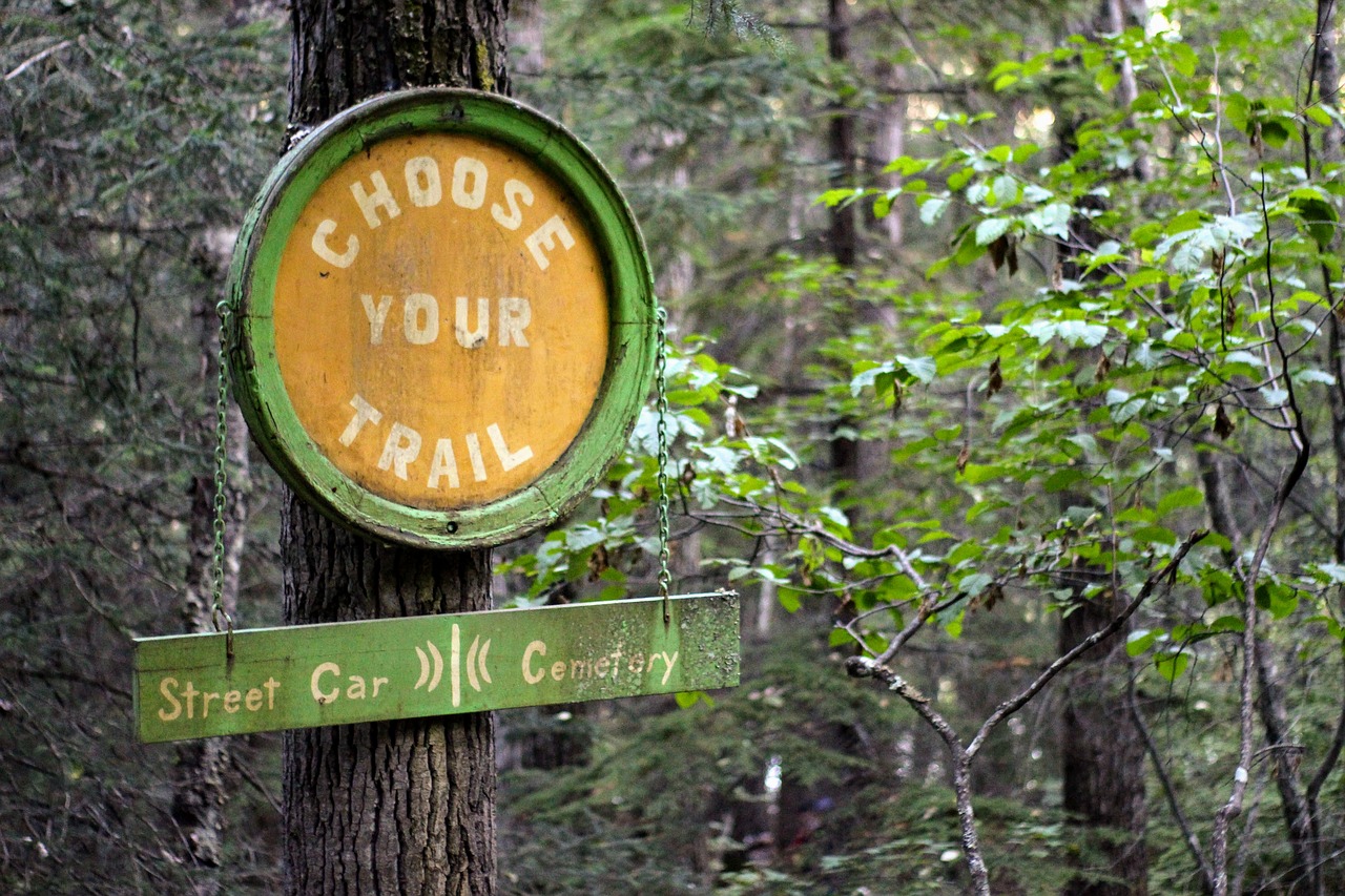 hiking trail  outdoors  sign free photo