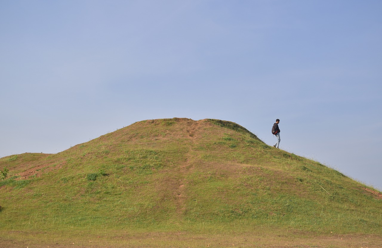 hill  alone  man free photo