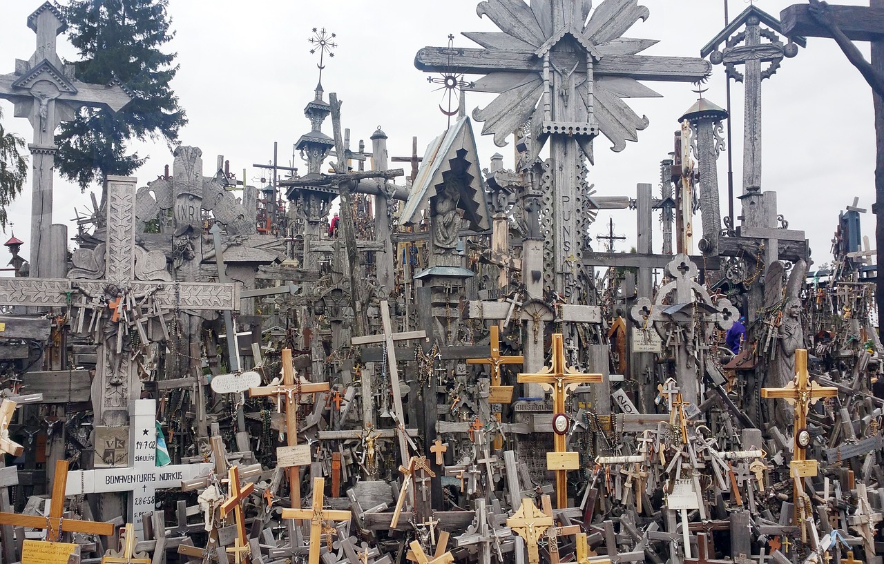 hill of crosses pilgrimage cross free photo