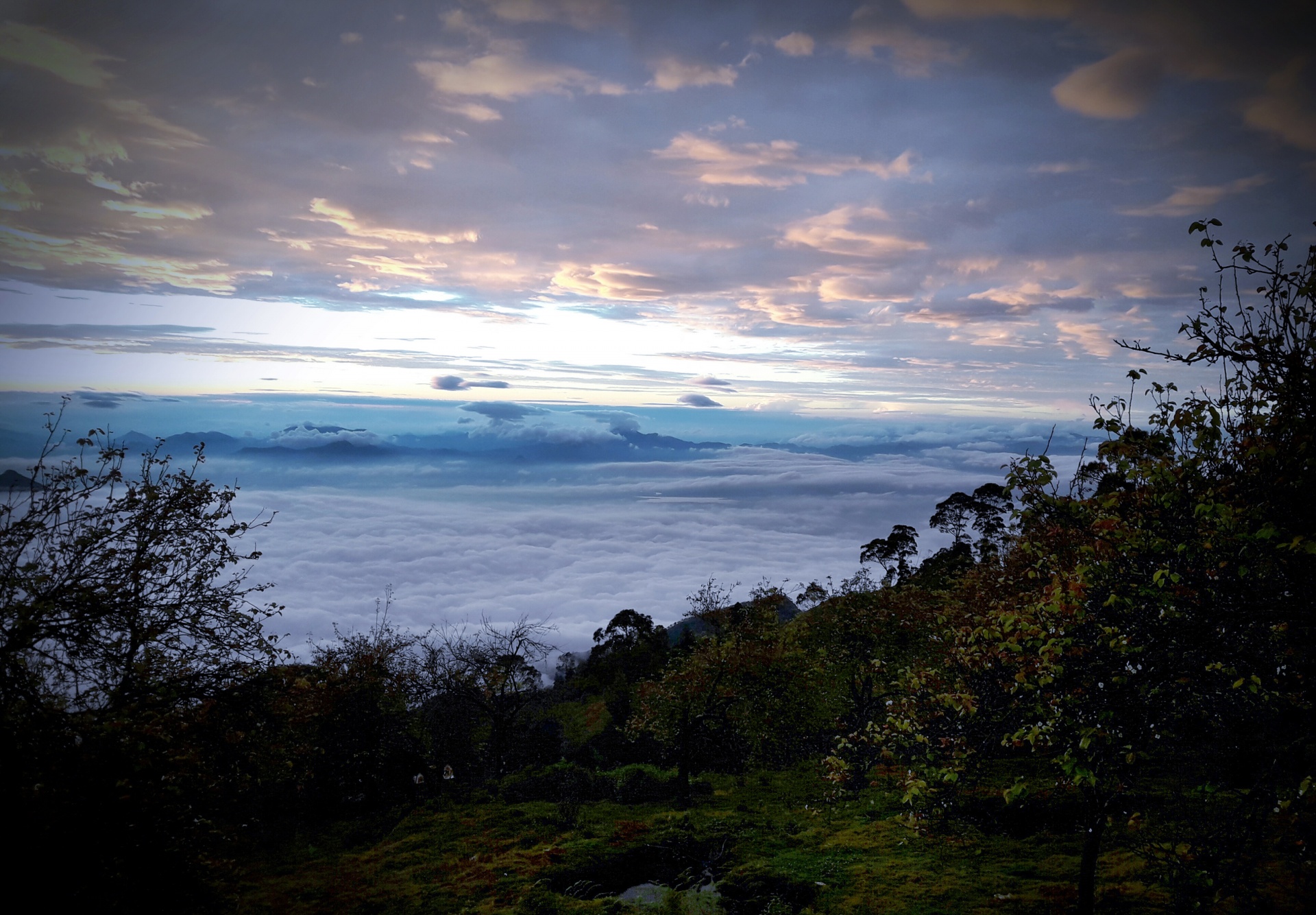 hills valley clouds free photo