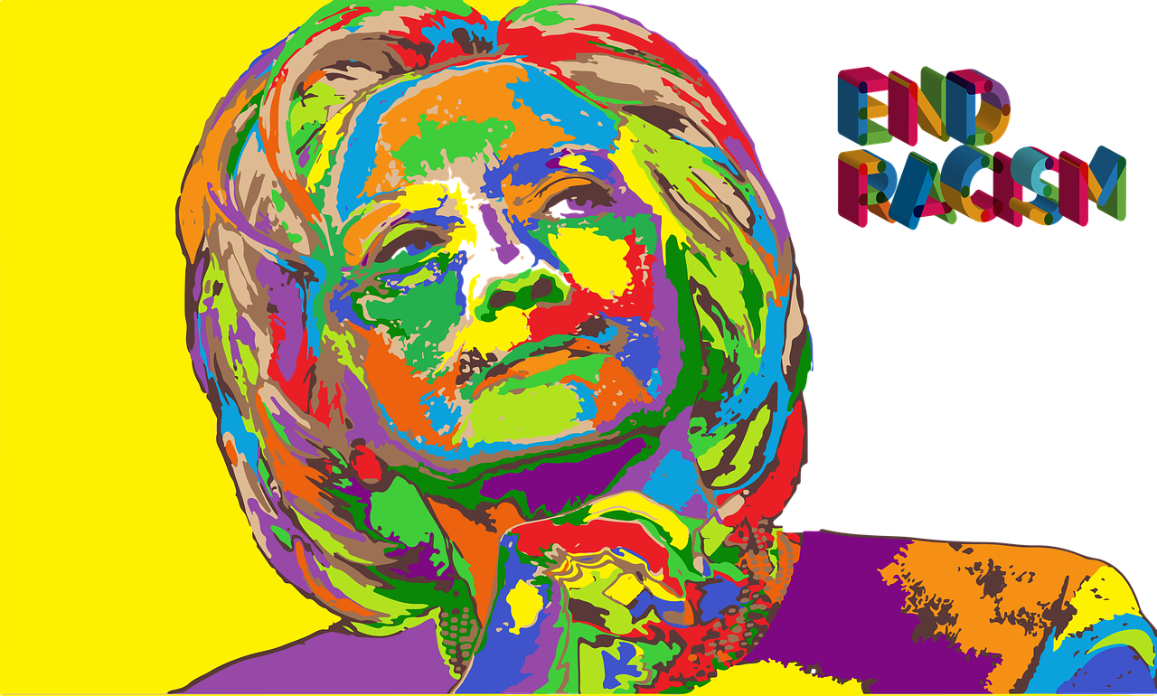 hillary clinton end racism colorful free photo