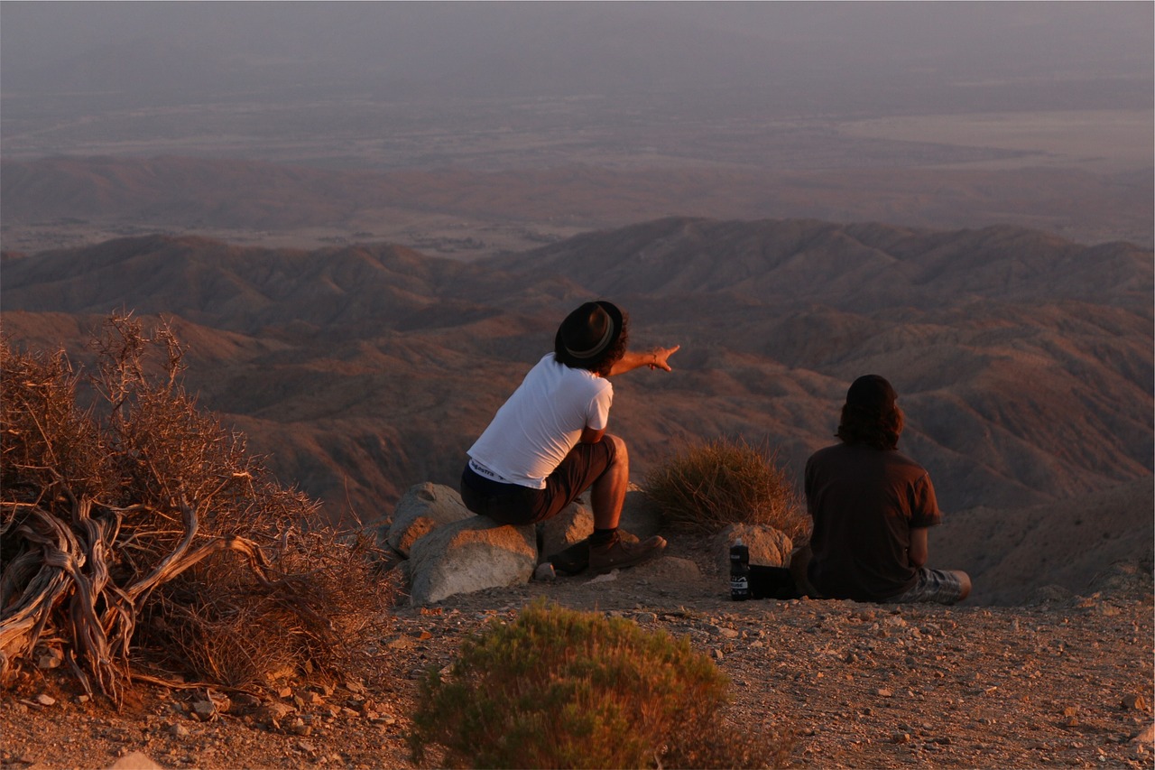 hills desert people free photo