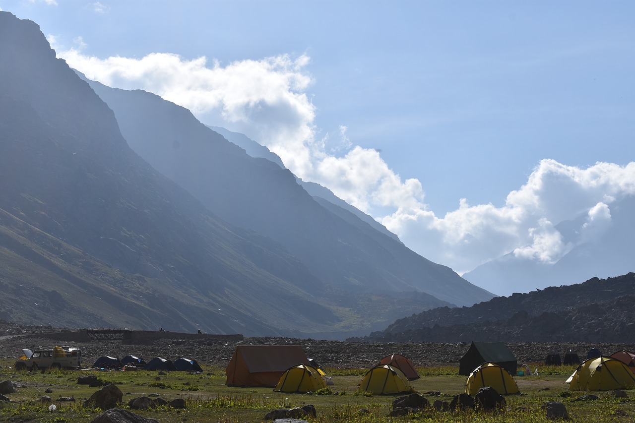 hills mountains camping free photo