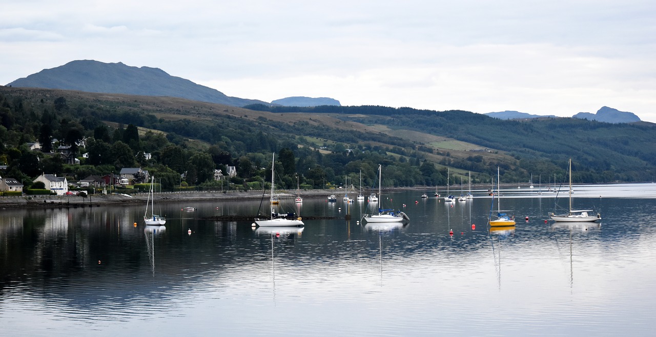 hills  boats  sea free photo