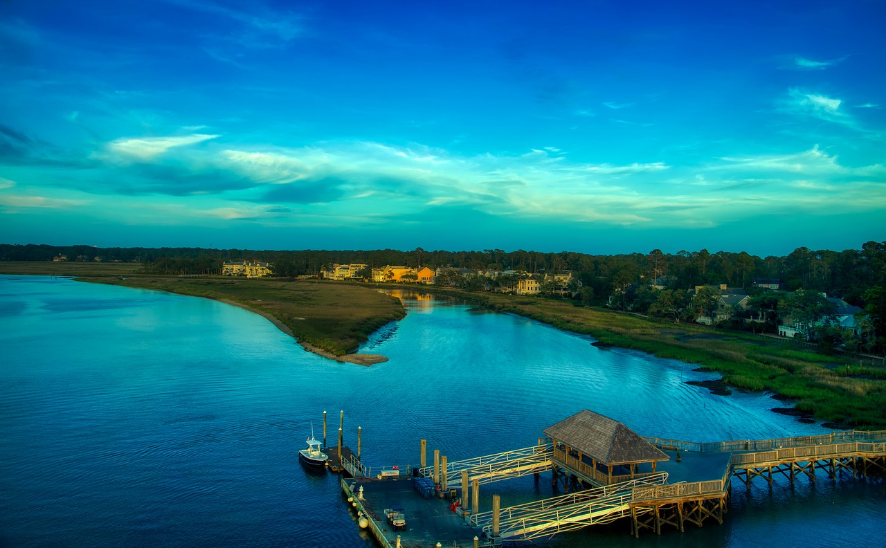 hilton head  river  water free photo