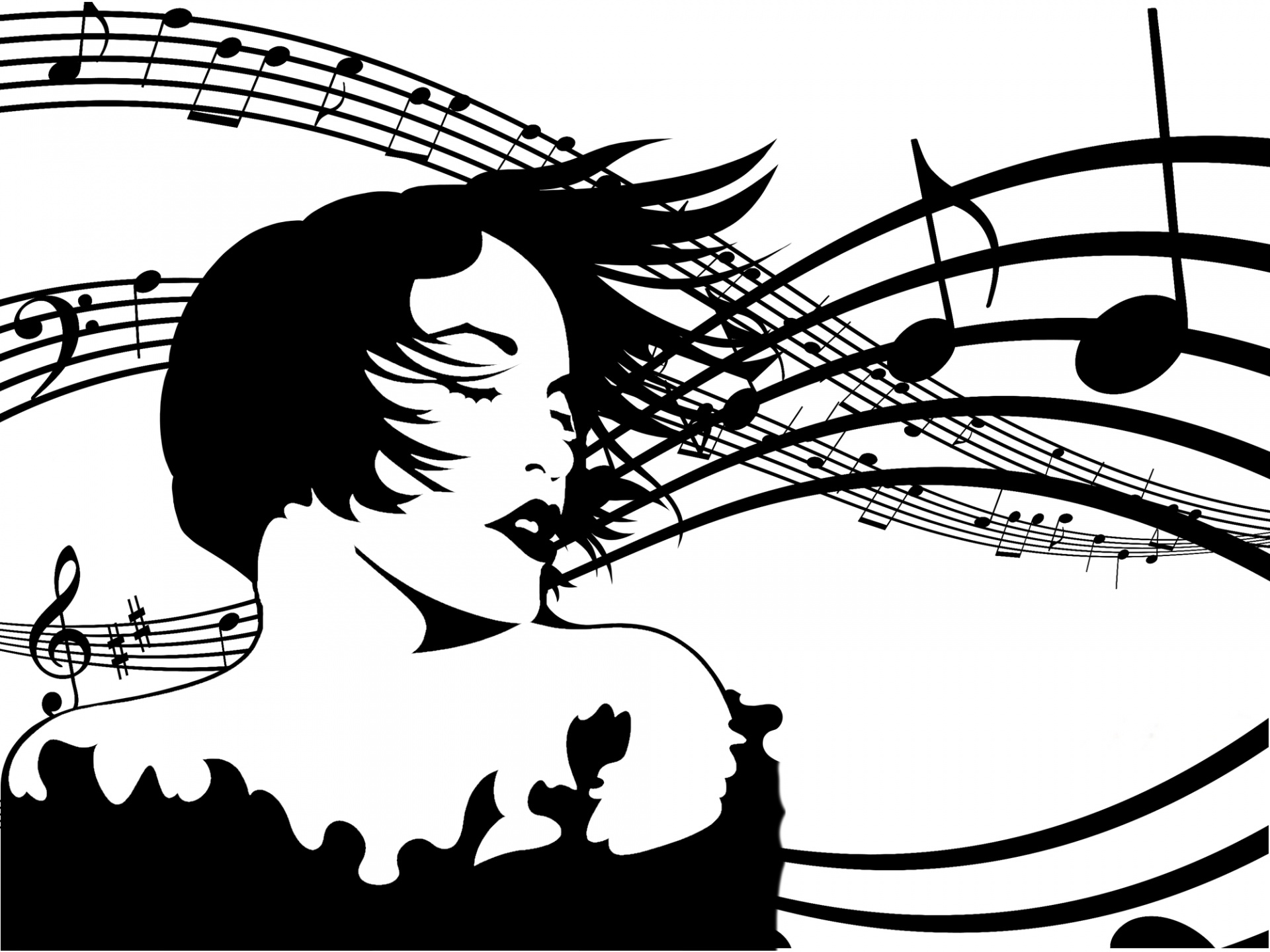 music notes woman free photo