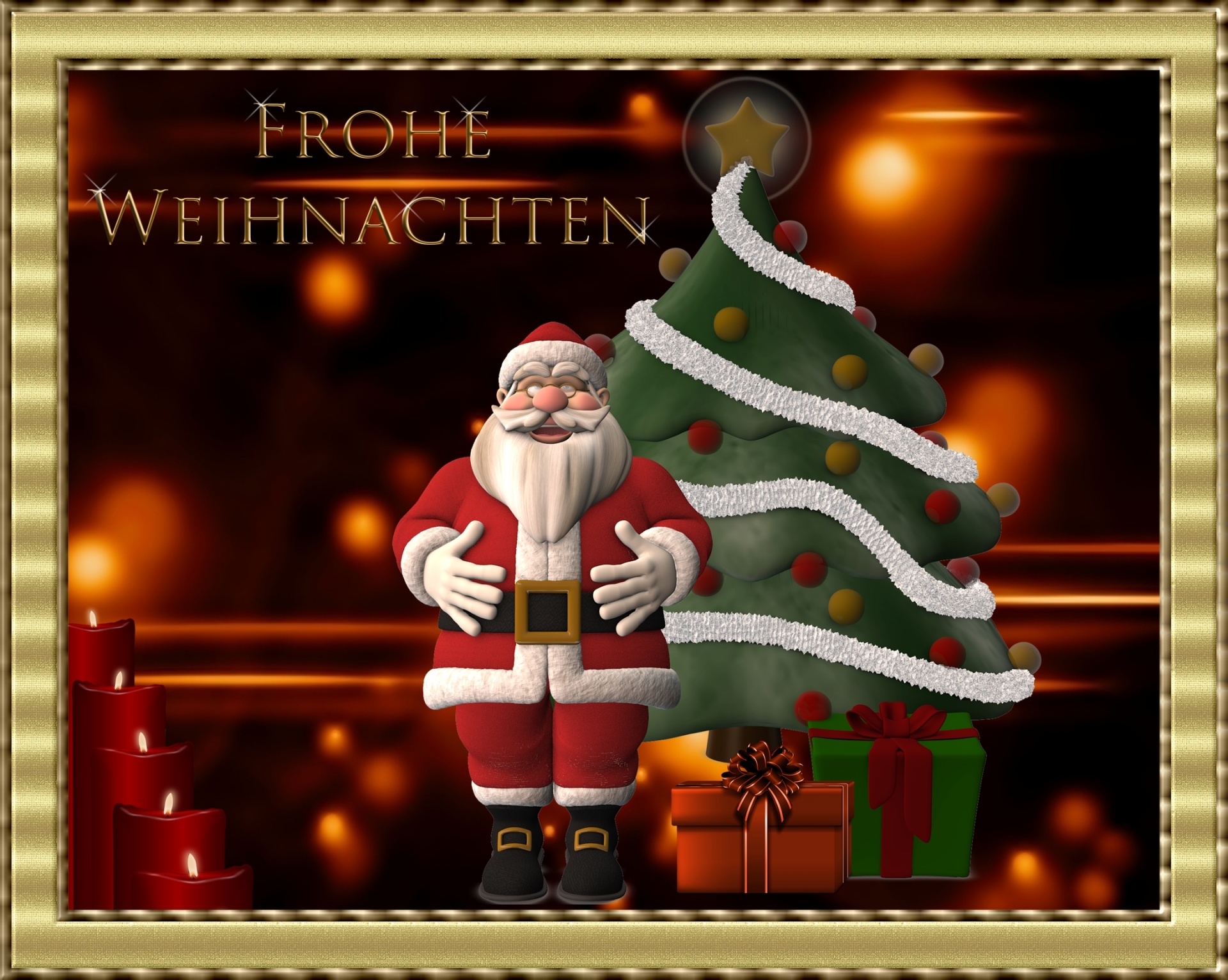 christmas greeting card santa claus free photo