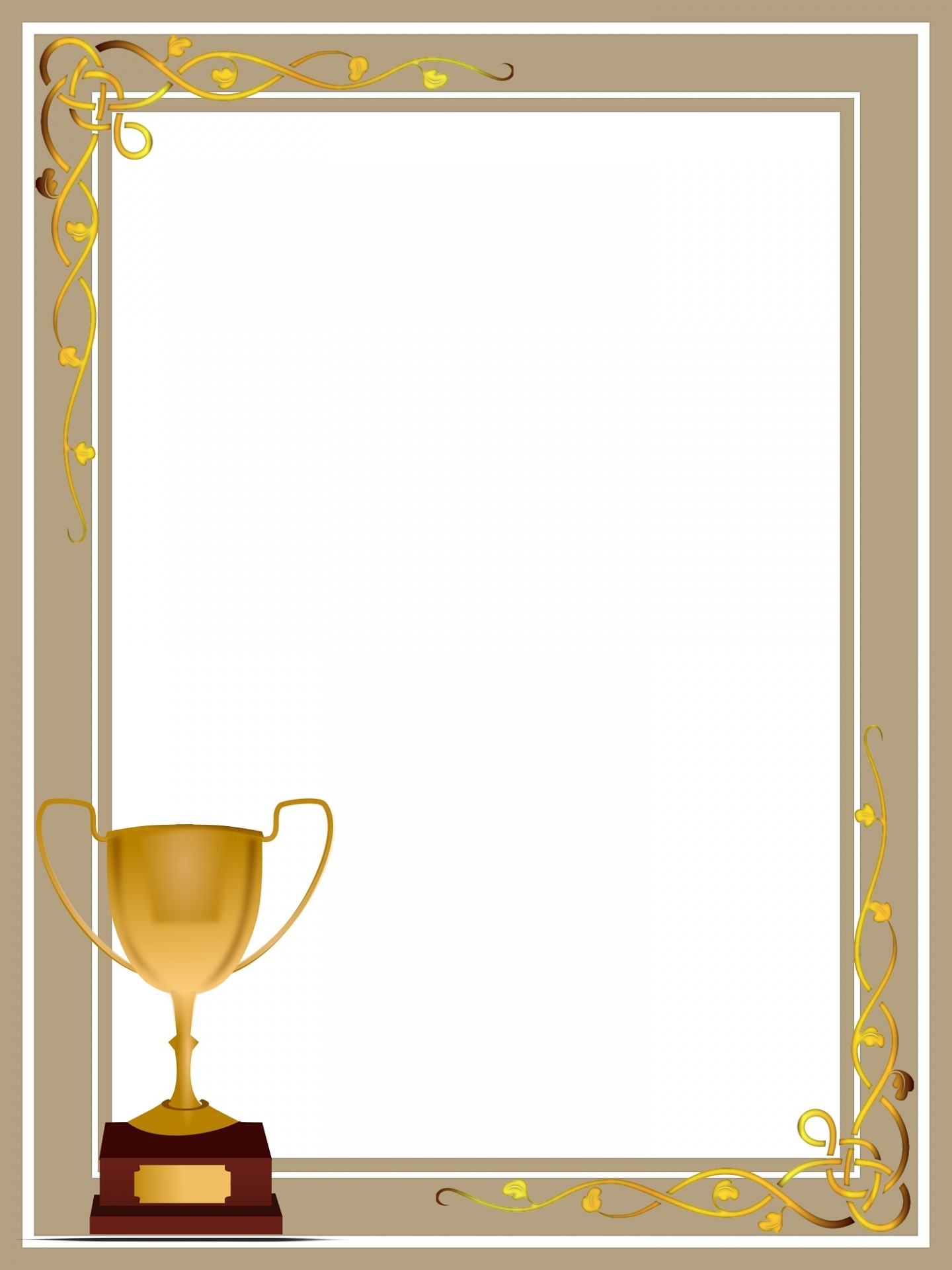 trophy with picture frame