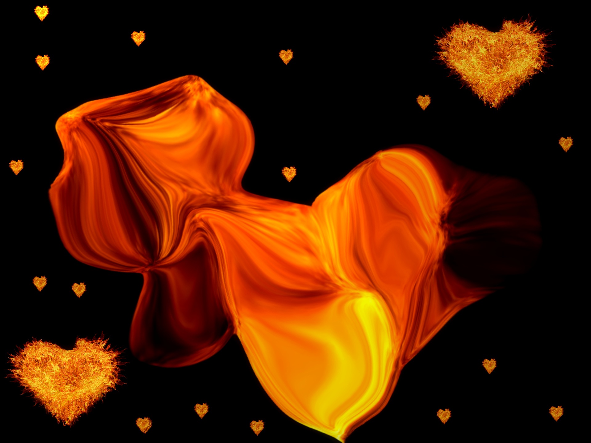 background hearts fire free photo