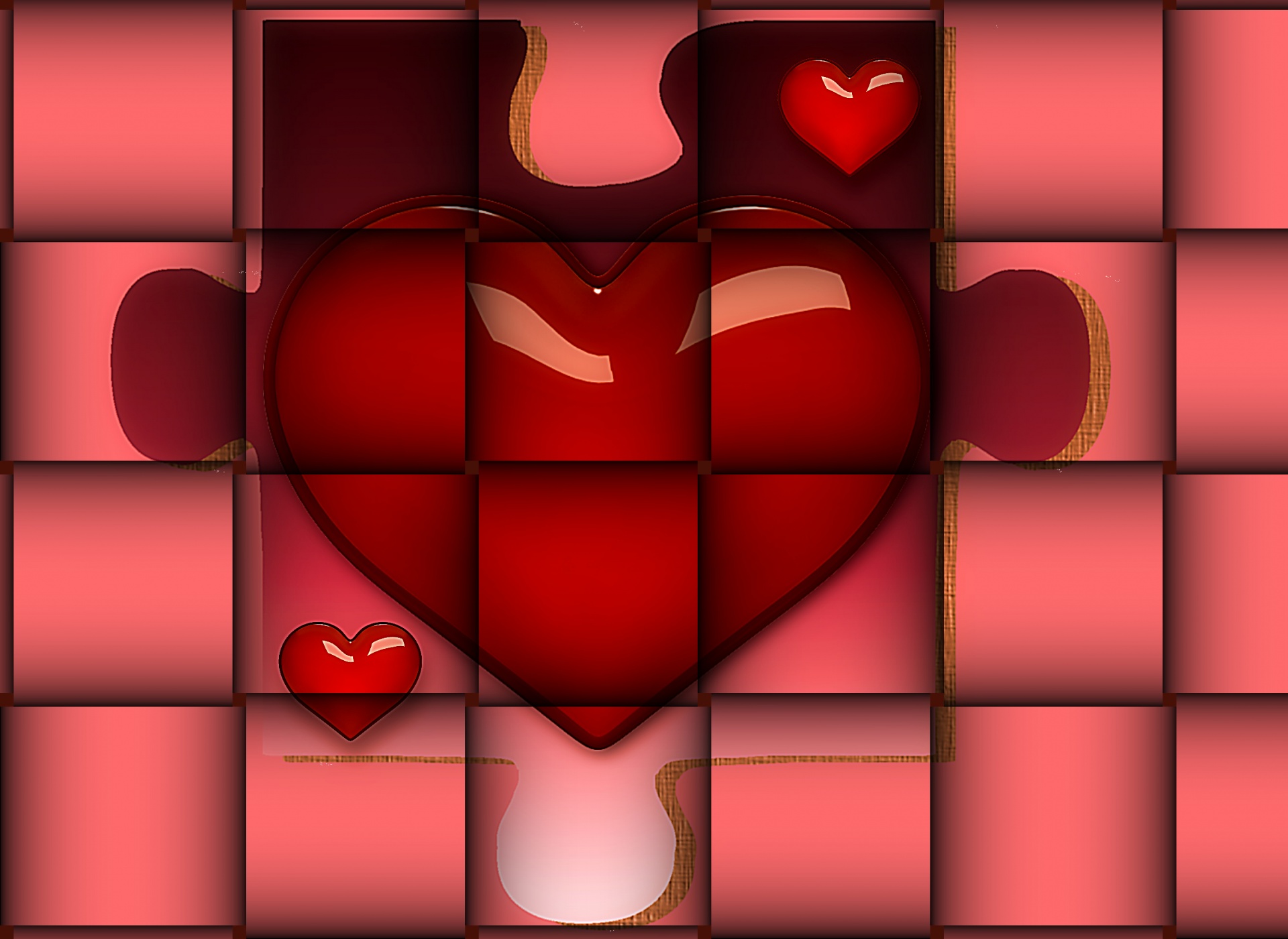 puzzle heart red free photo