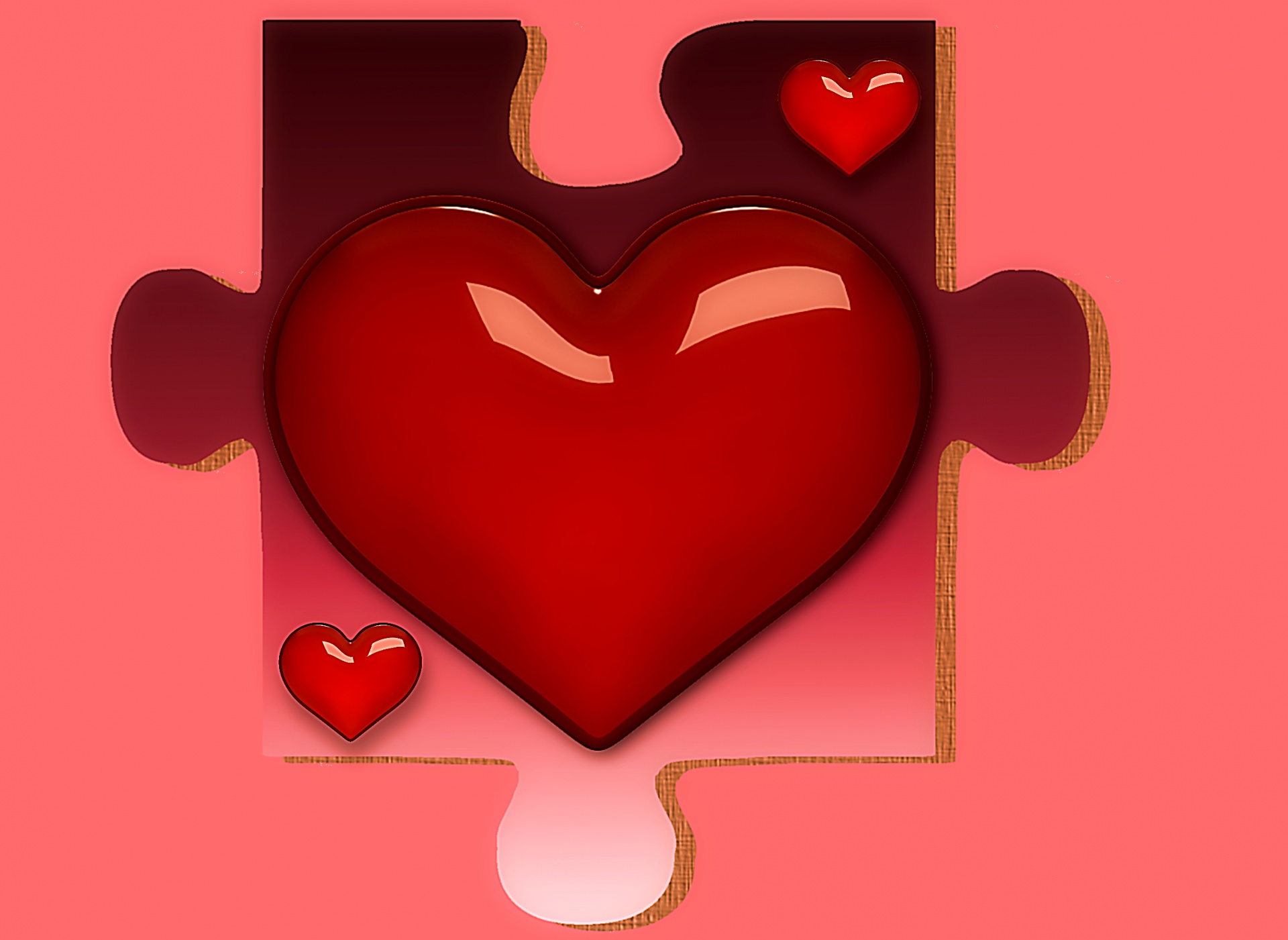 puzzle heart red free photo