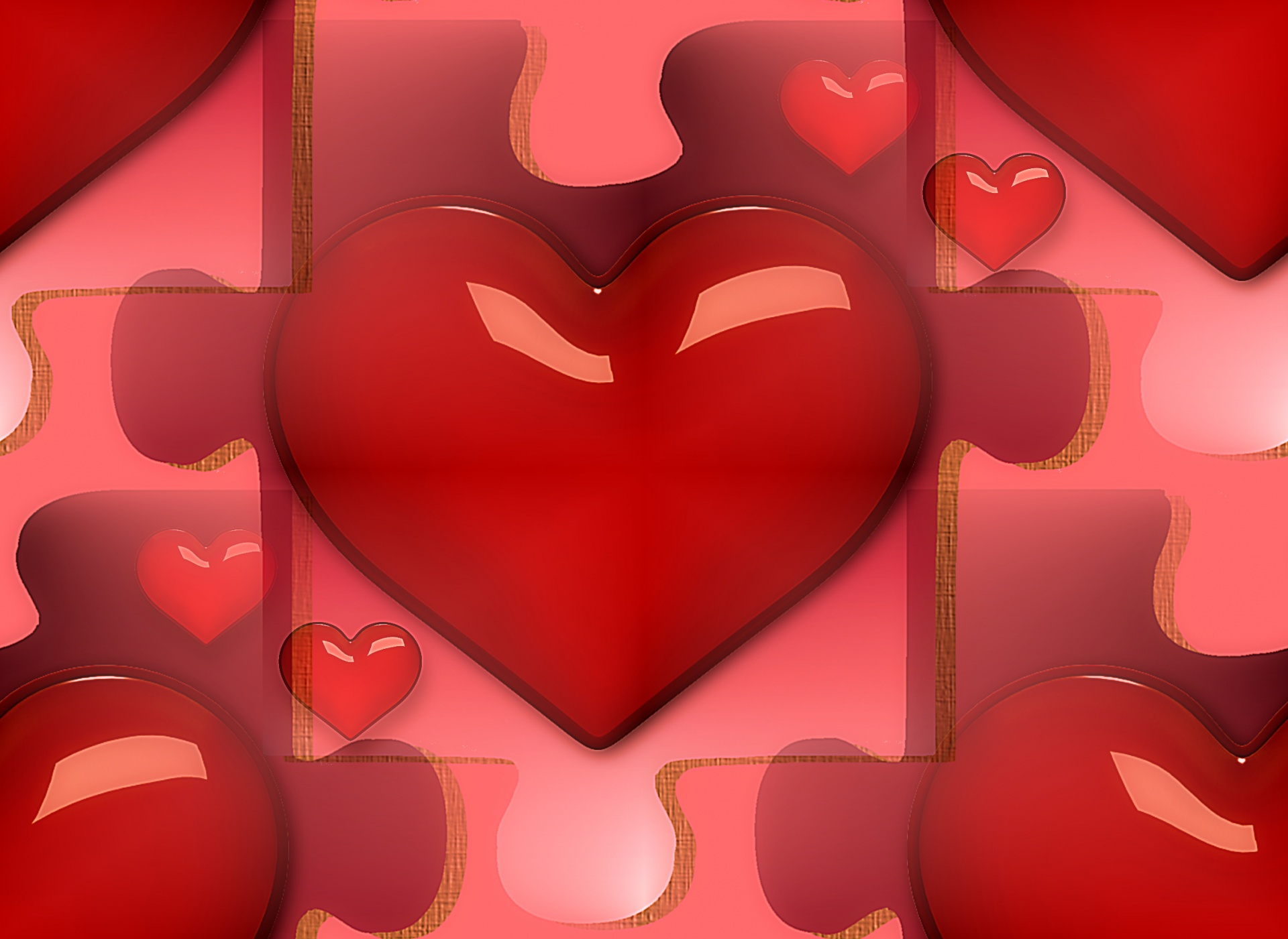 puzzle heart red free photo