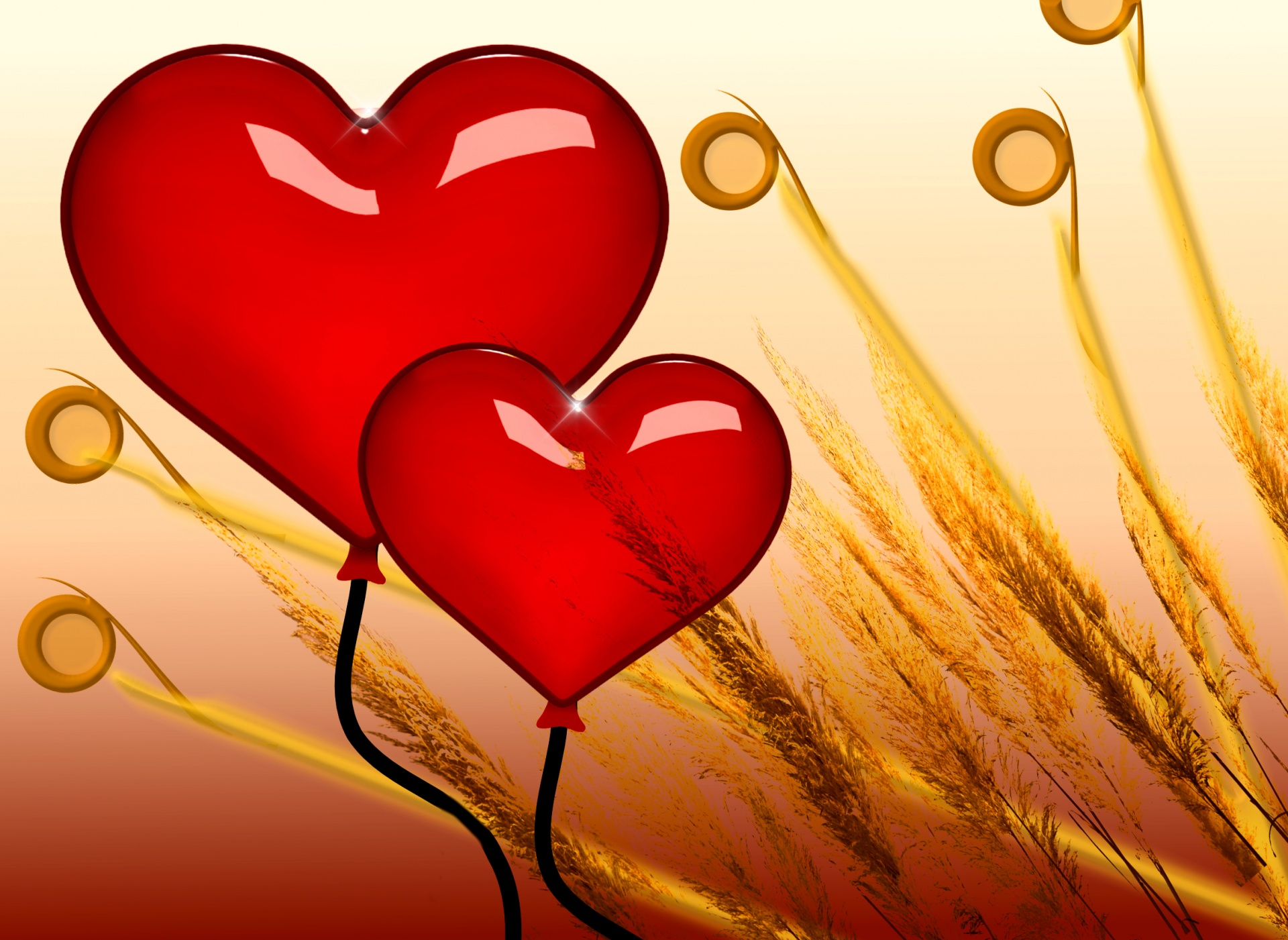 background balloon hearts free photo