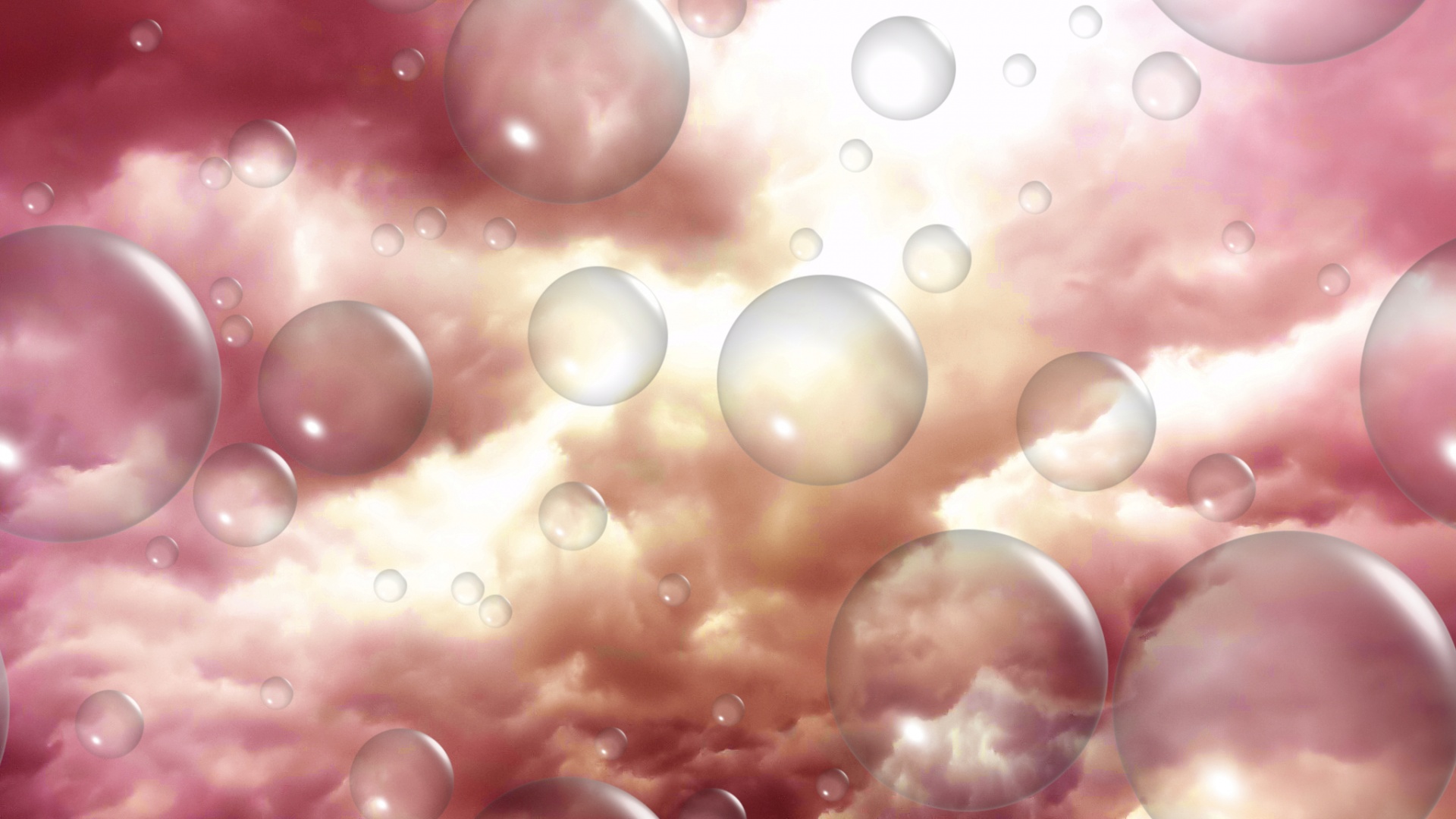 clouds pink bubbles free photo