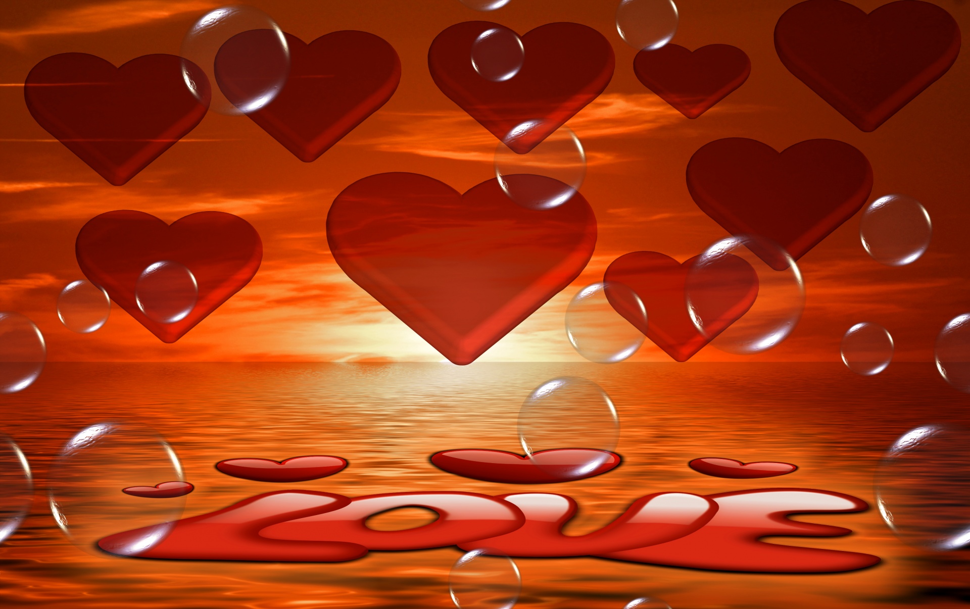 hearts bubbles background free photo
