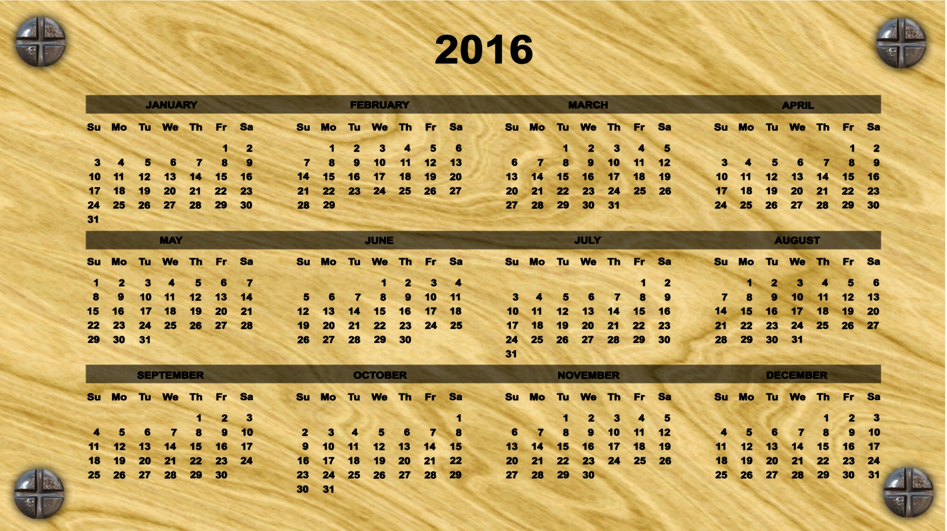 calendar 2016 year free photo