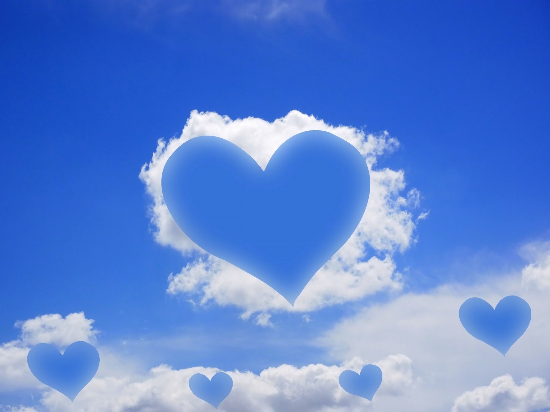 hearts in the sky background
