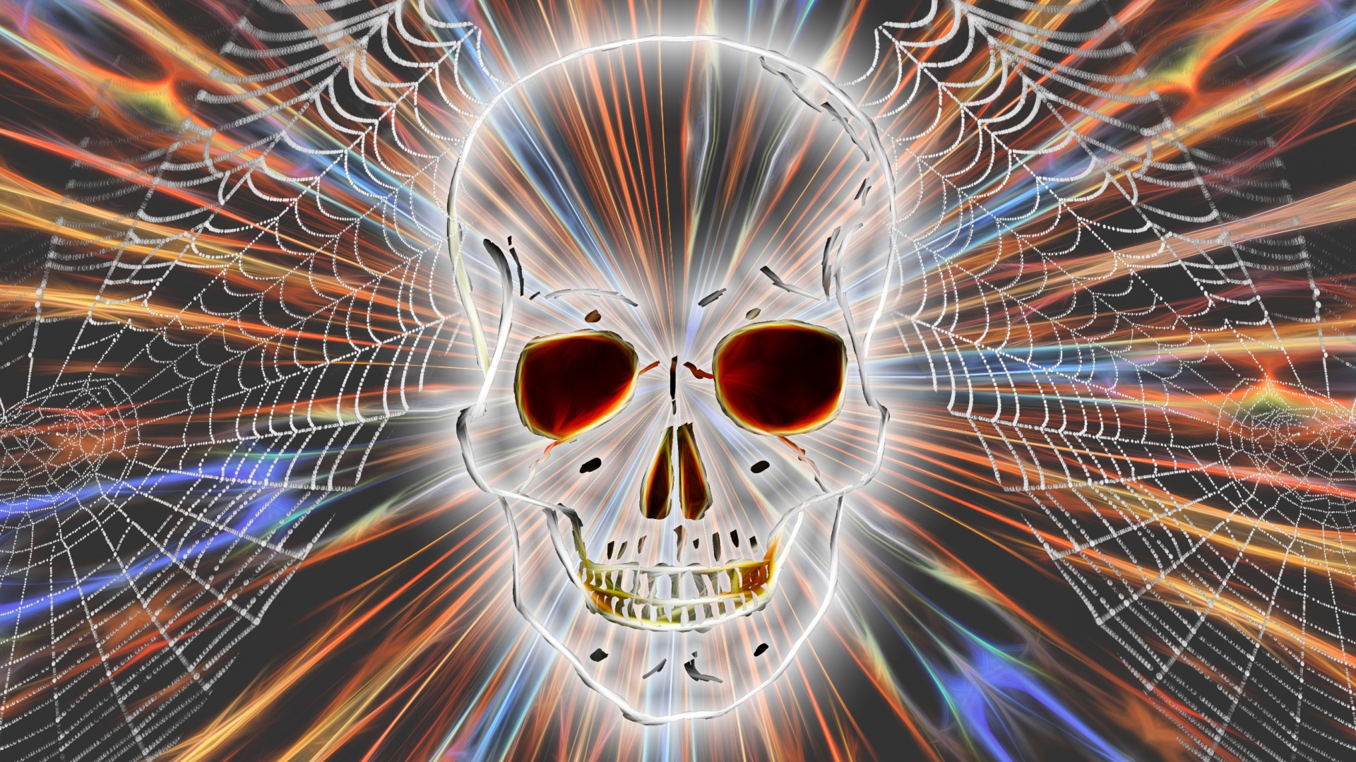 skull web background free photo
