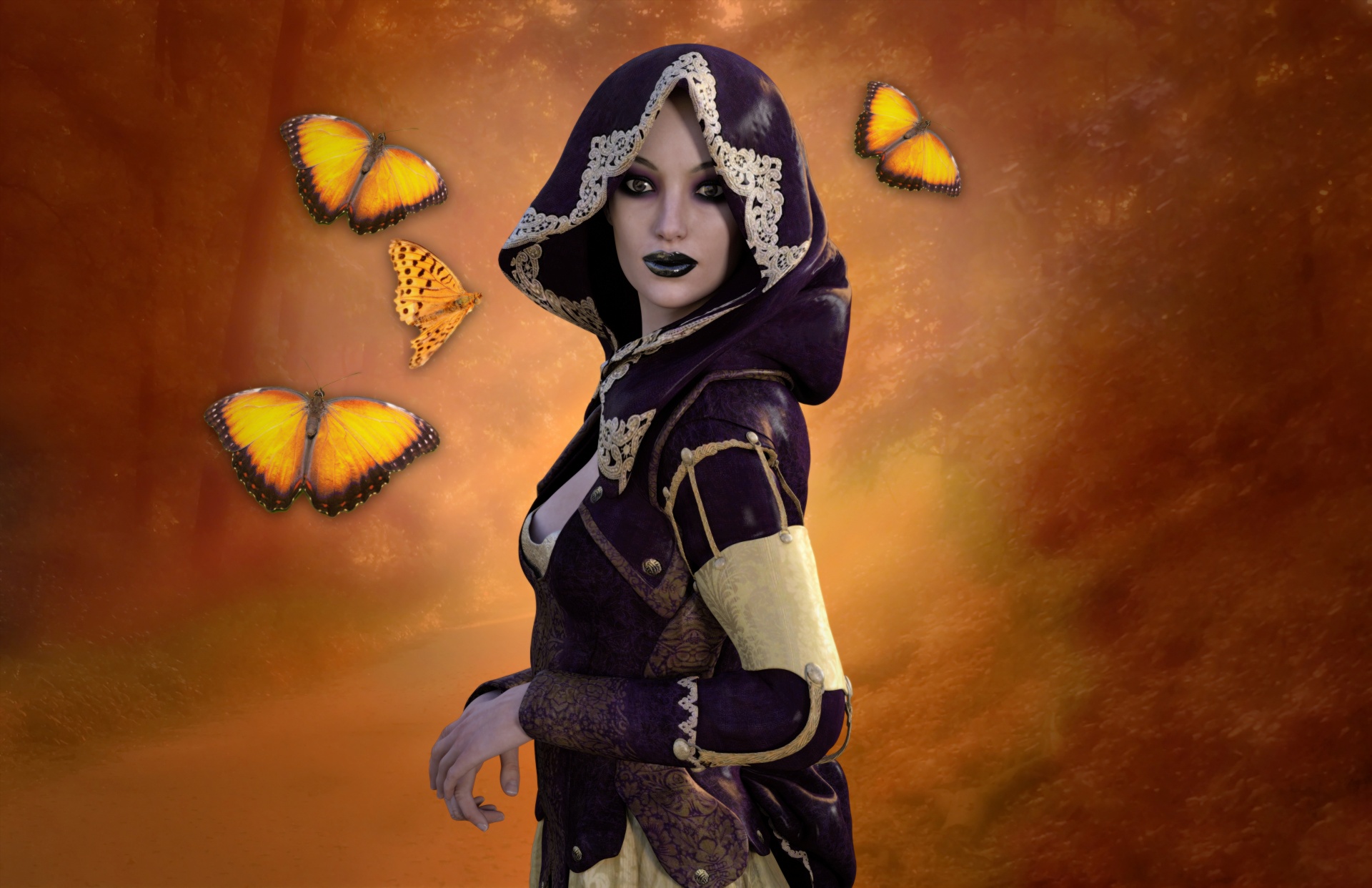 butterfly woman fantasy free photo