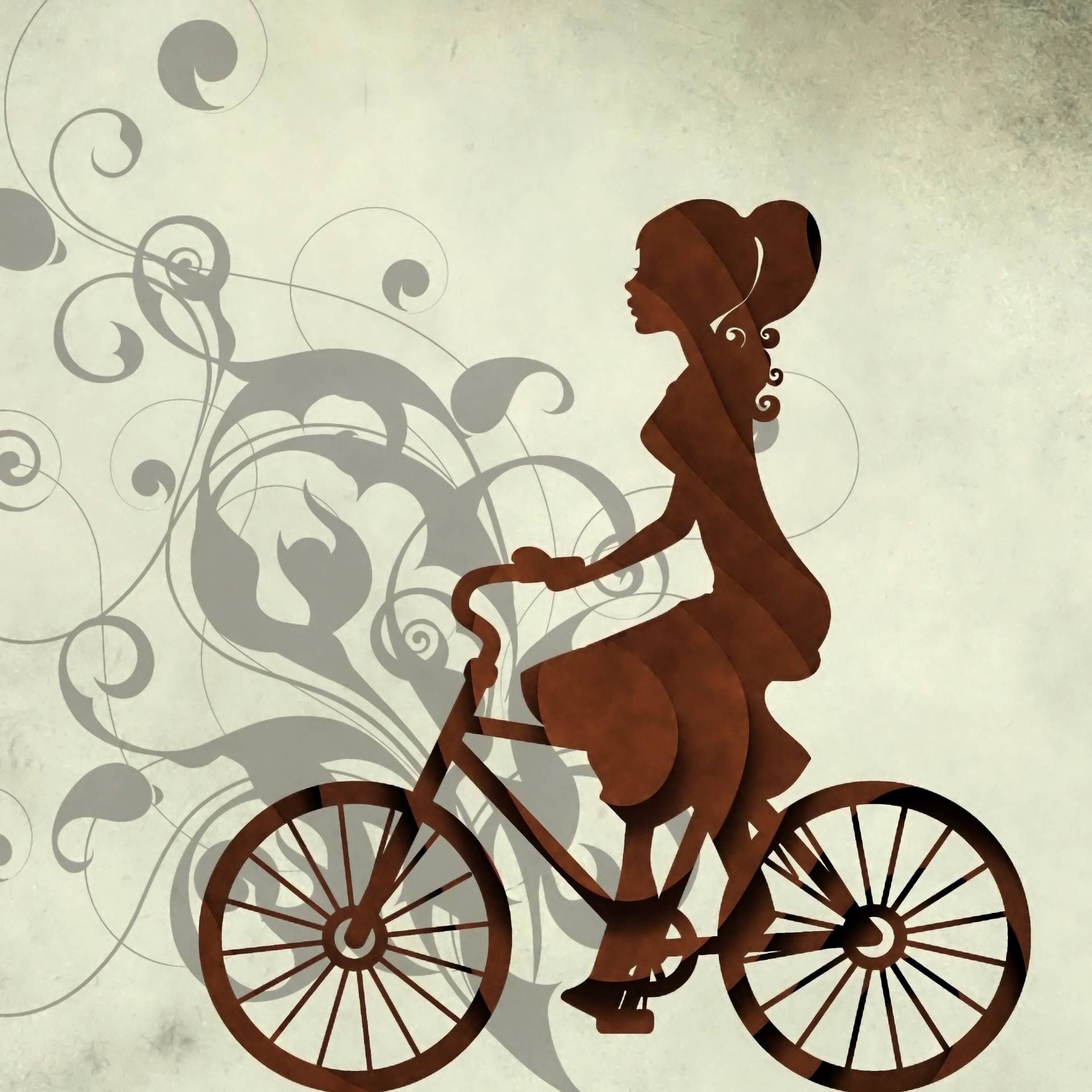 woman bicycle floral free photo