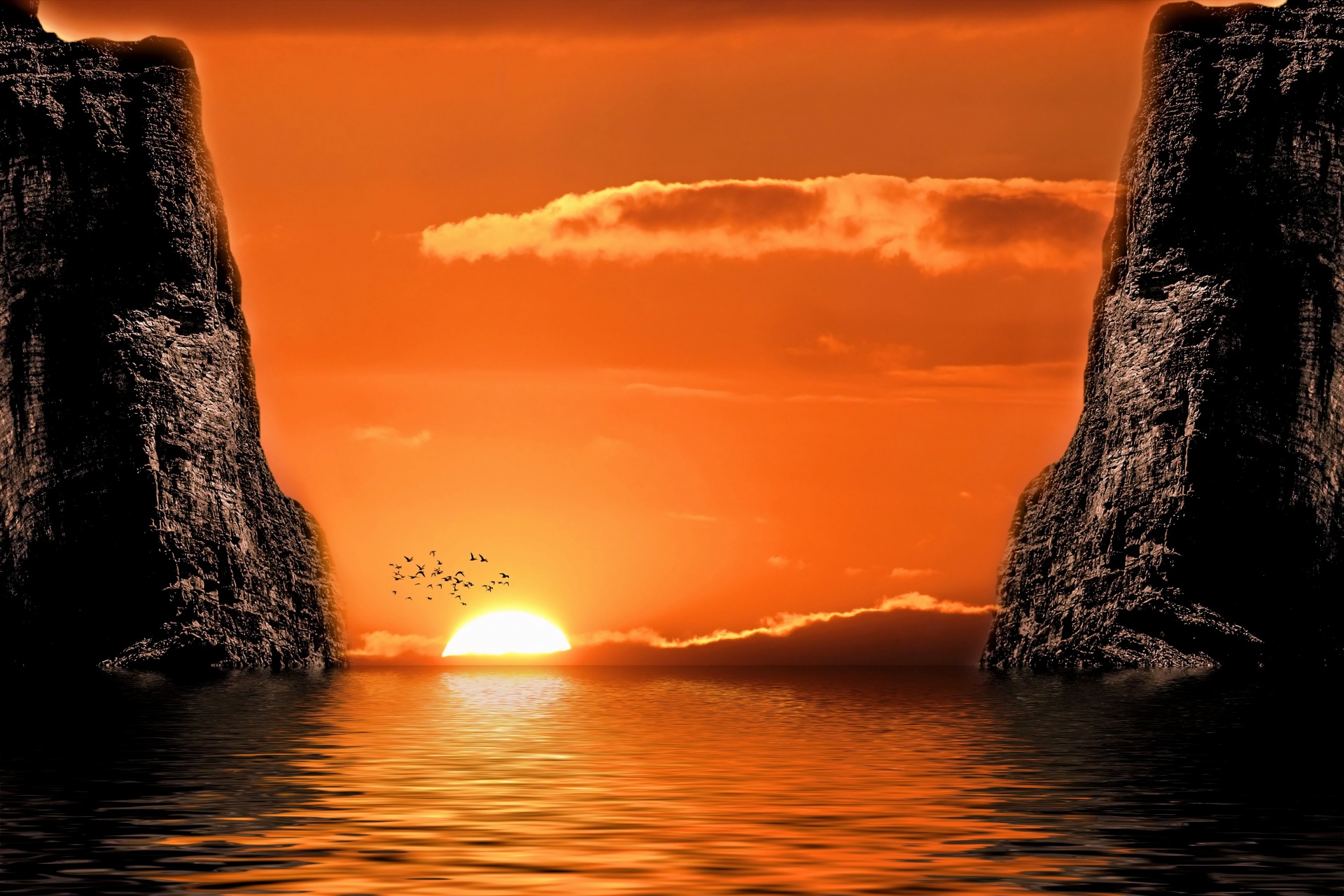 sunset fantasy background free photo