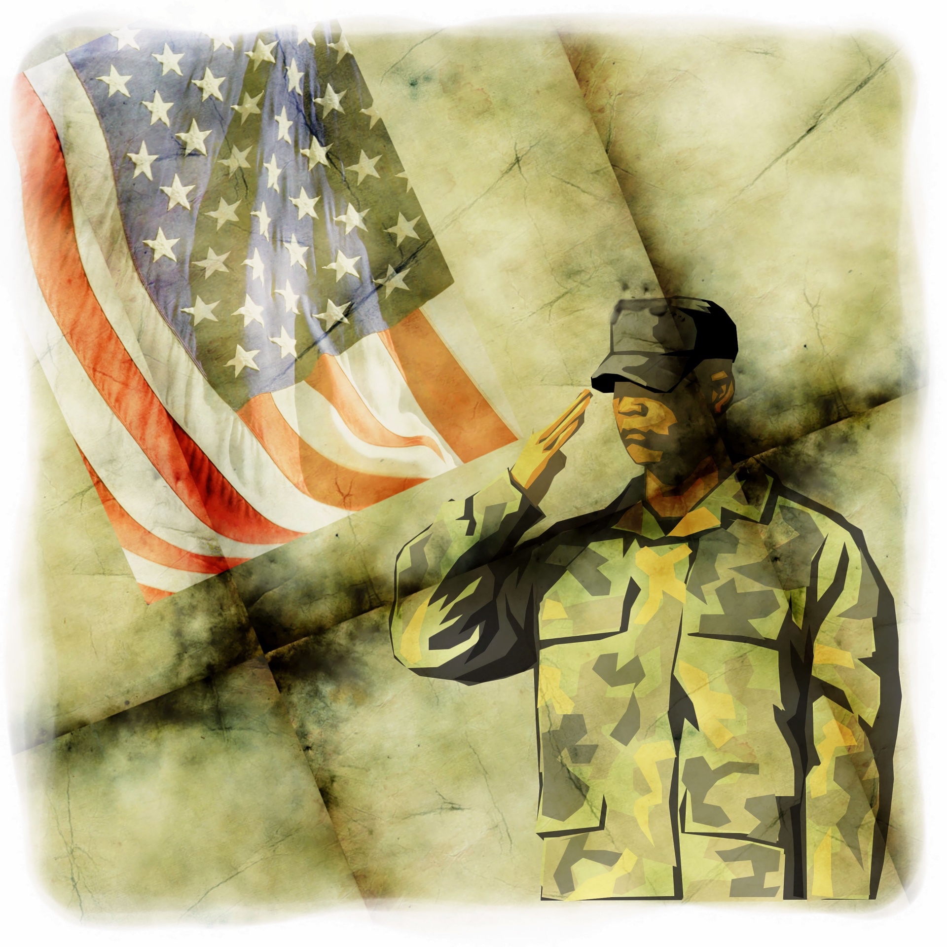 soldier usa flag free photo