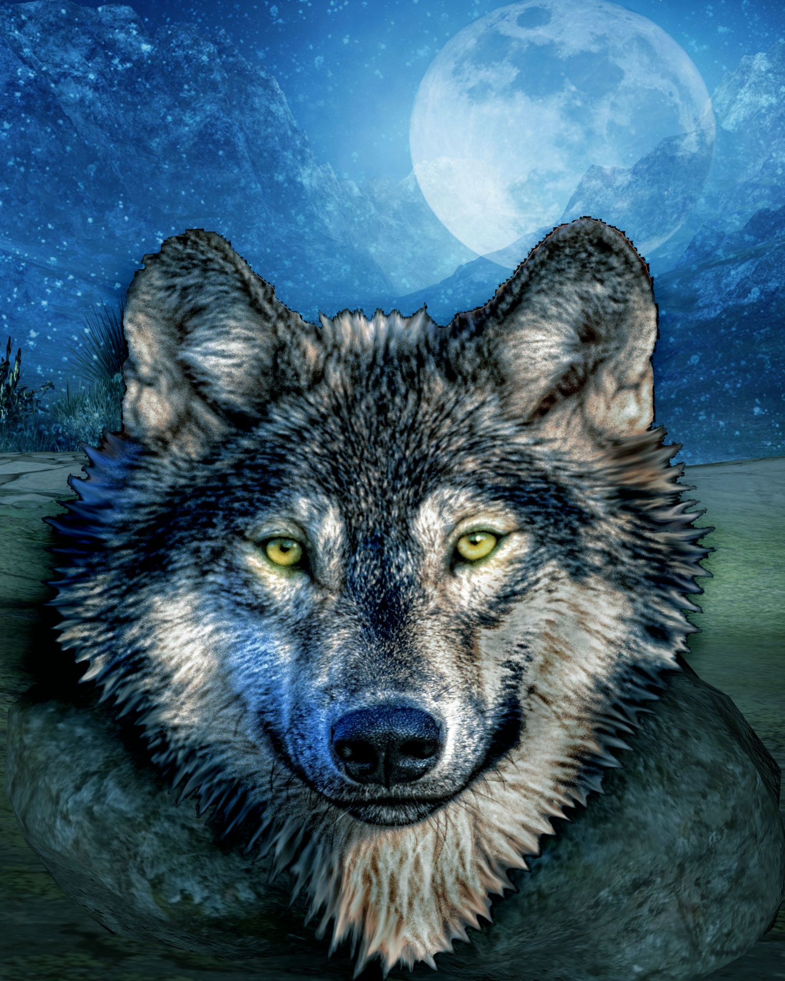 wolf background fantasy free photo