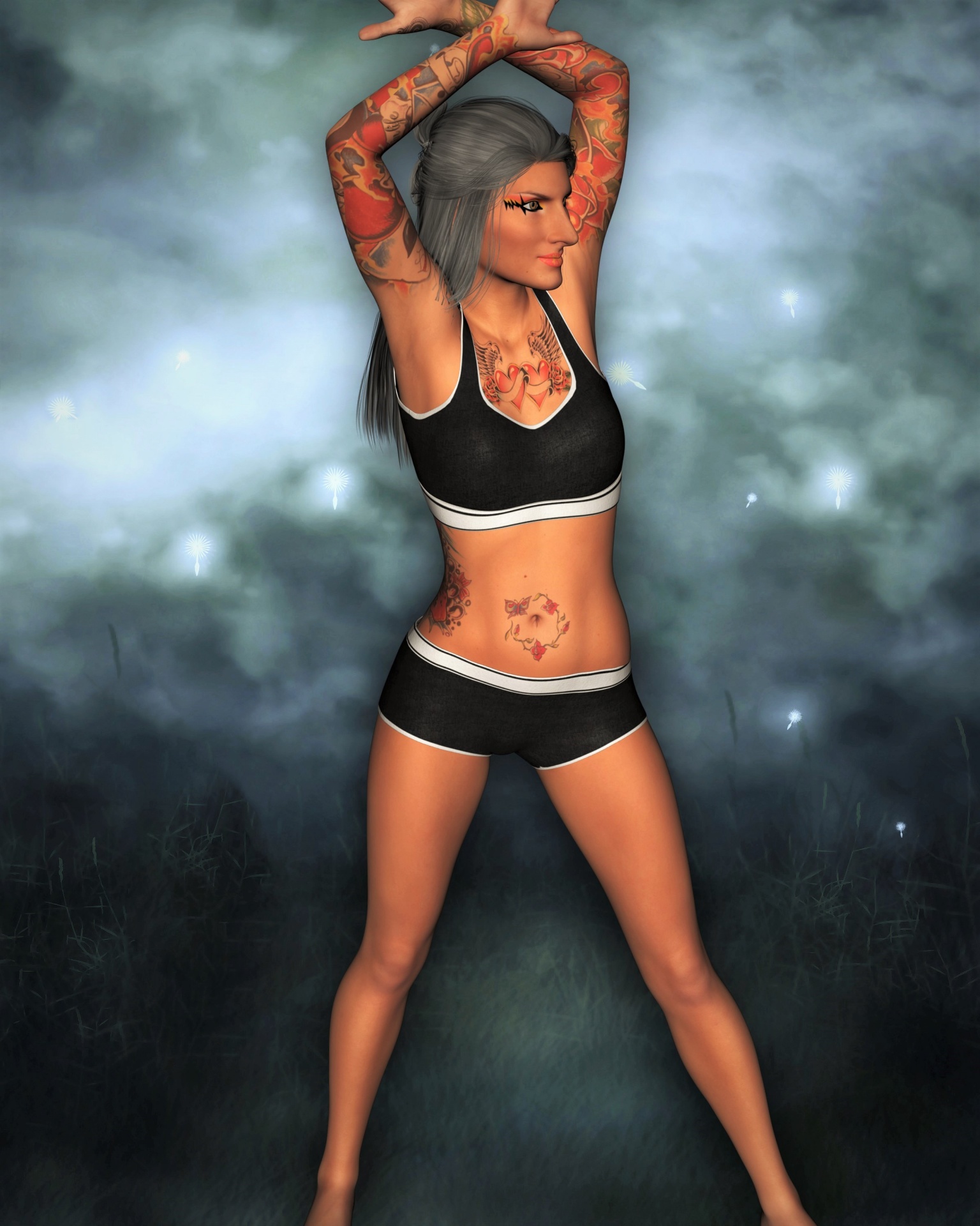 tattoo woman background free photo