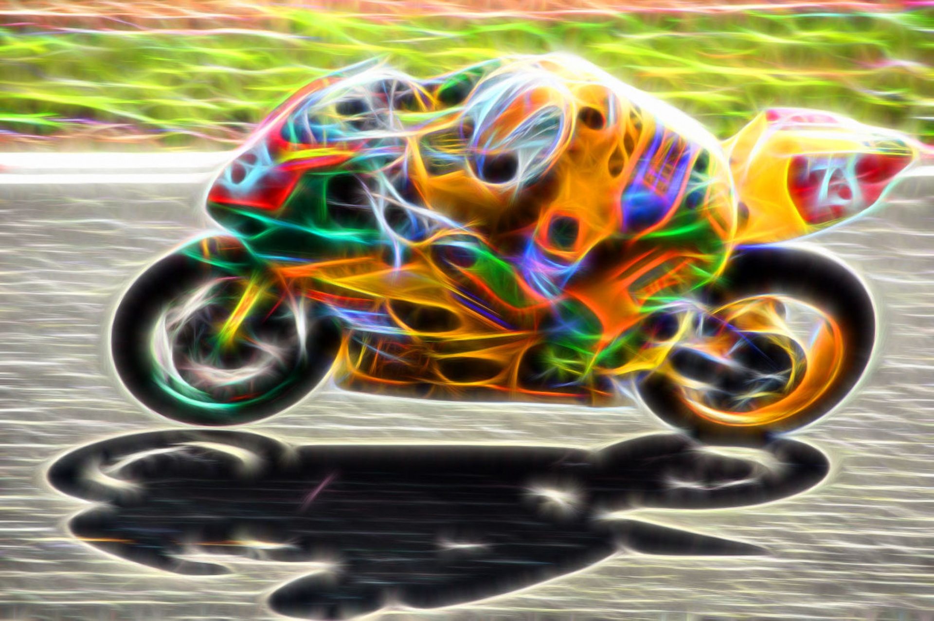motorcycle neon graphic free photo