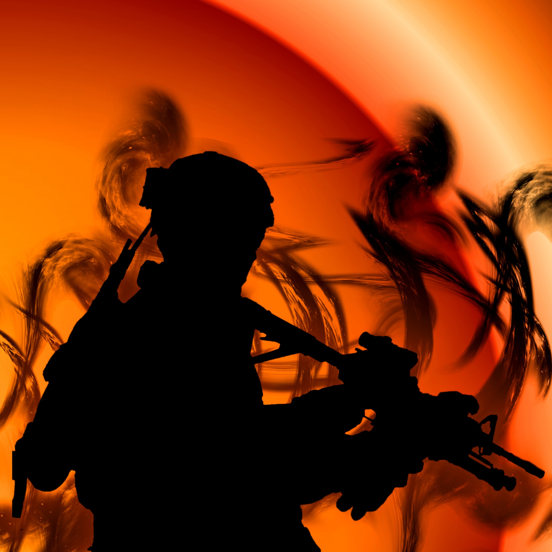 soldier silhouette background free photo