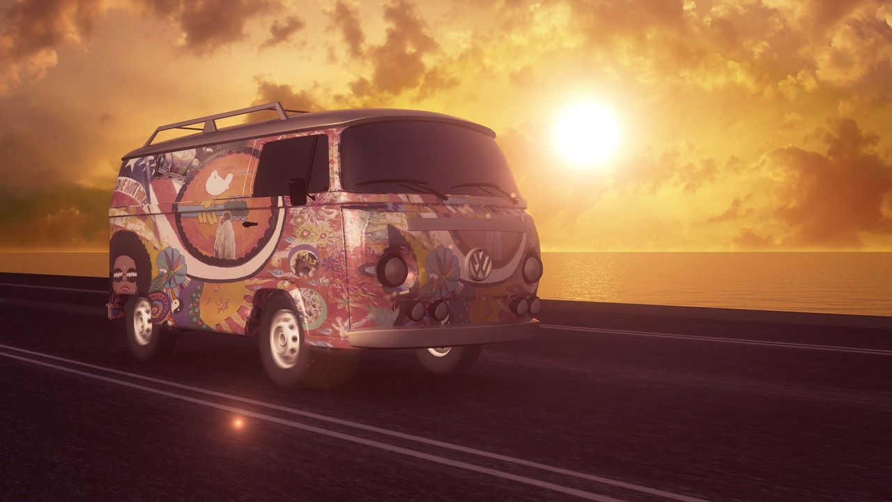 hippie volkswagen van free photo