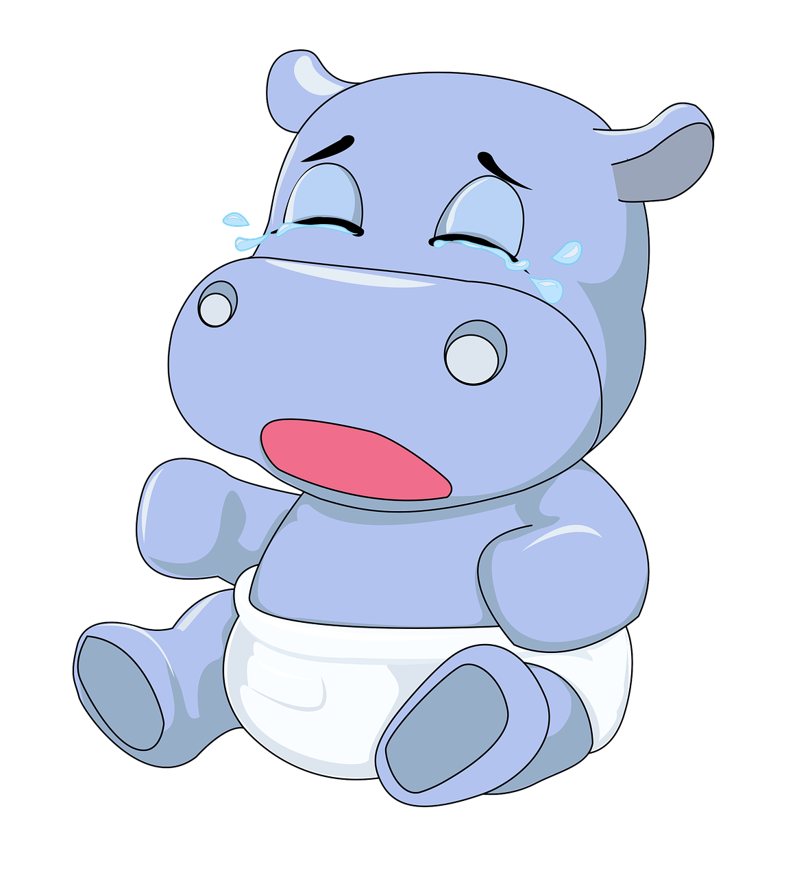 hippo figure crying free photo