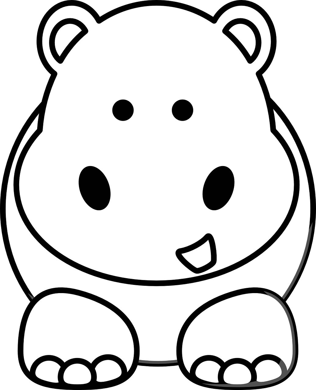 hippo head cartoon free photo