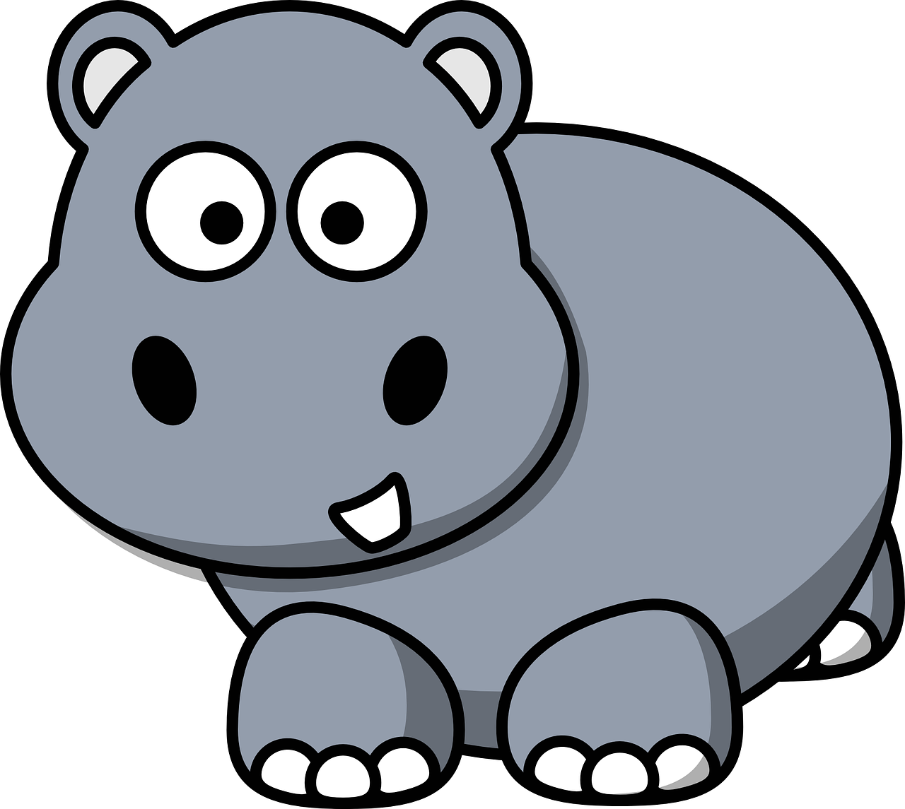 hippo cartoon happy free photo