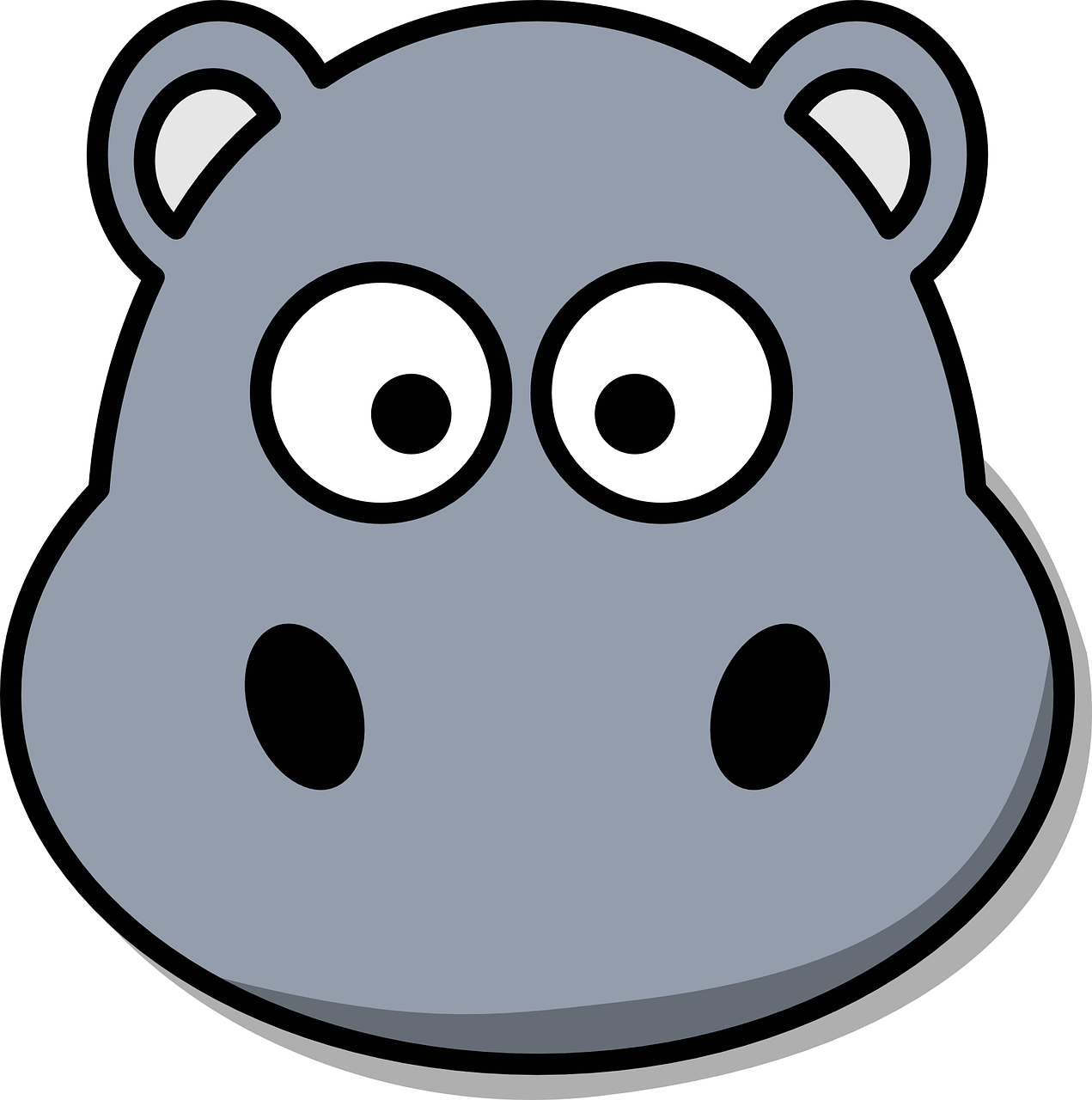 hippo head cartoon free photo