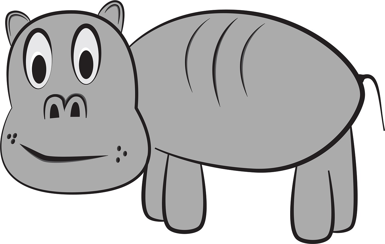 hippo  cartoon  cute free photo