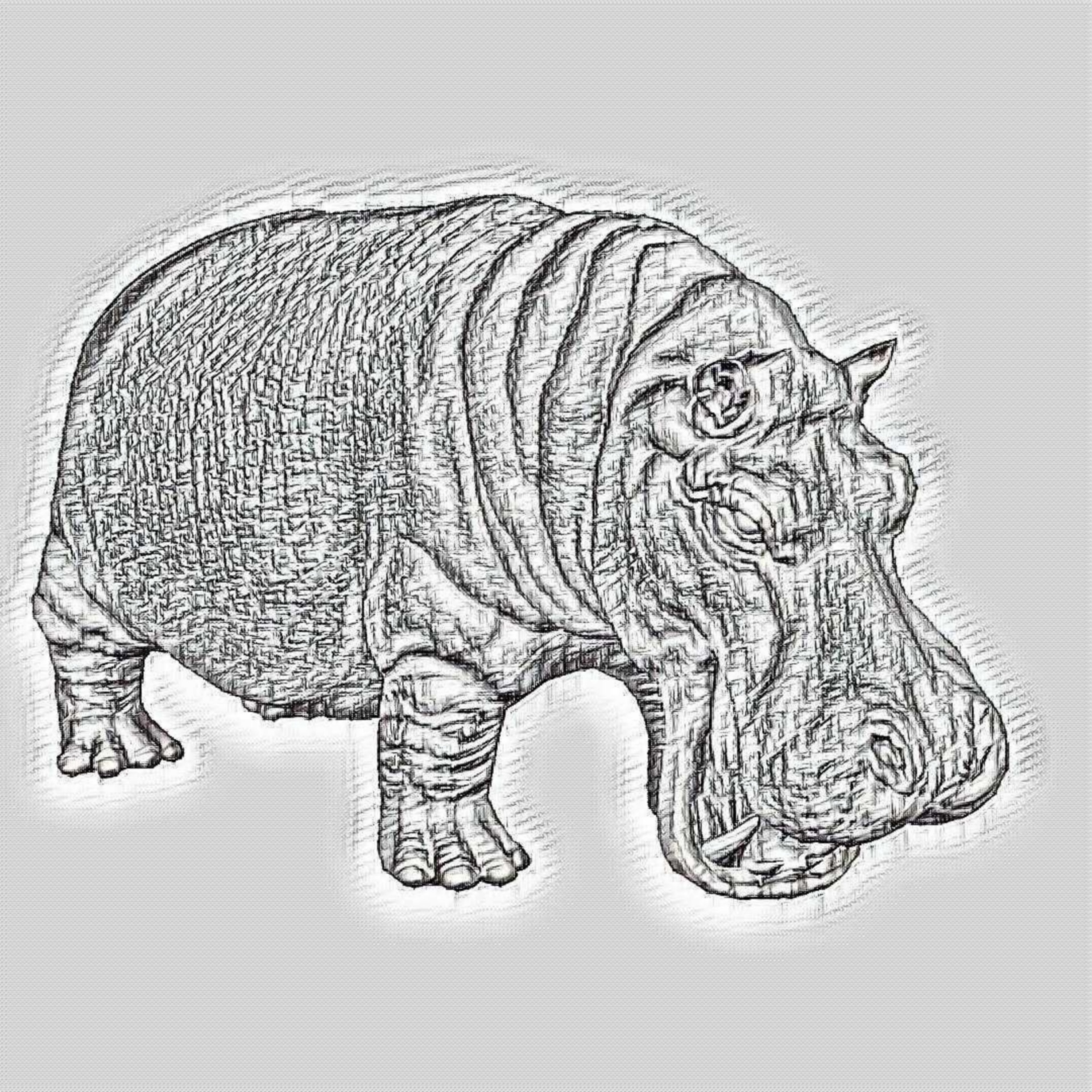 hippo hippopotamus sketch free photo