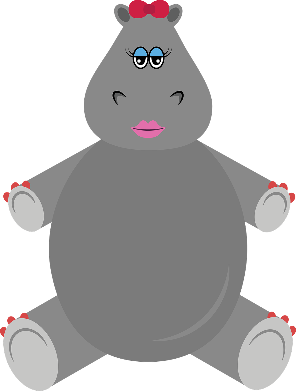 hippopotamus girl seated free photo