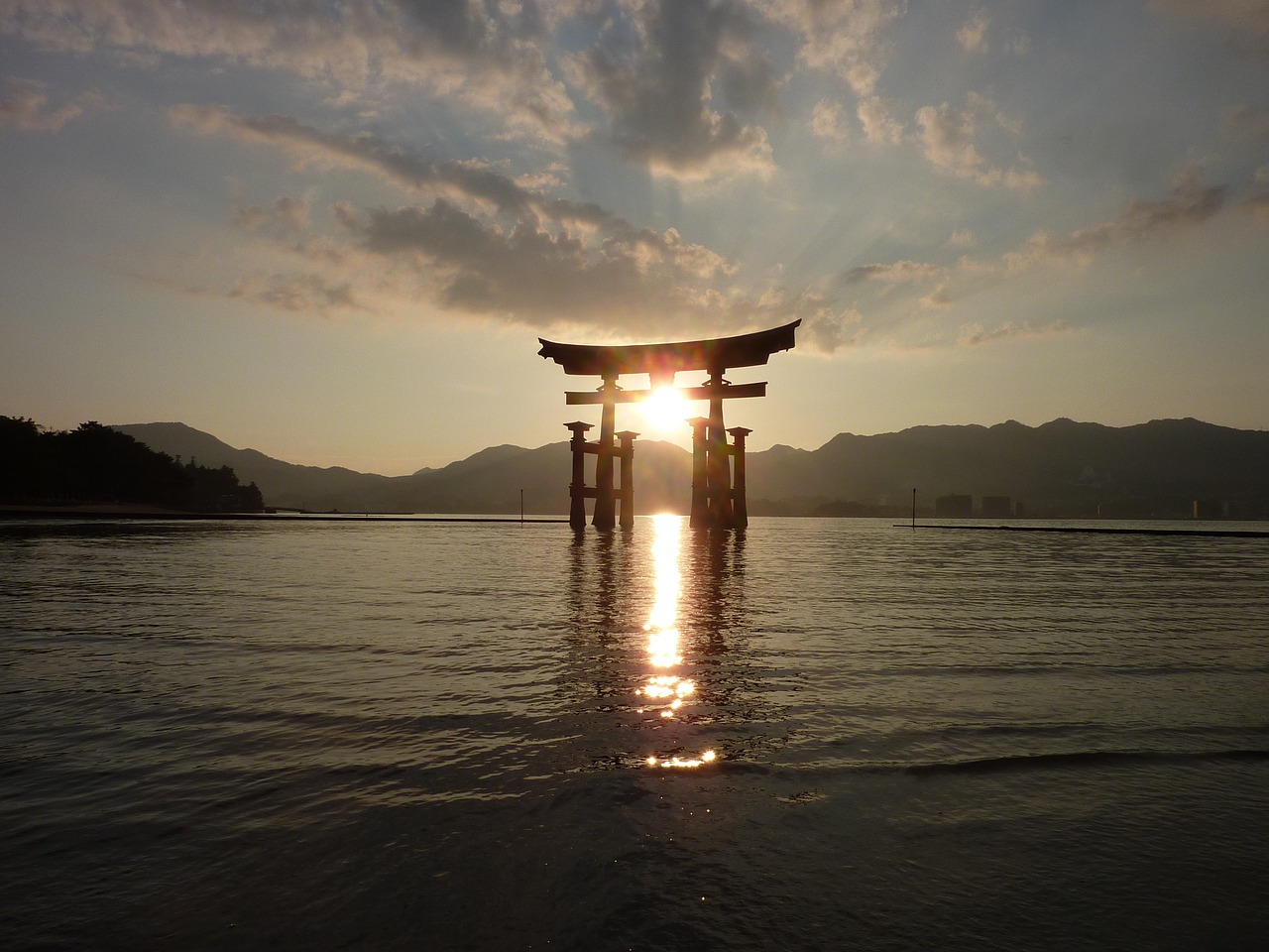 hiroshima sunset japanese free photo