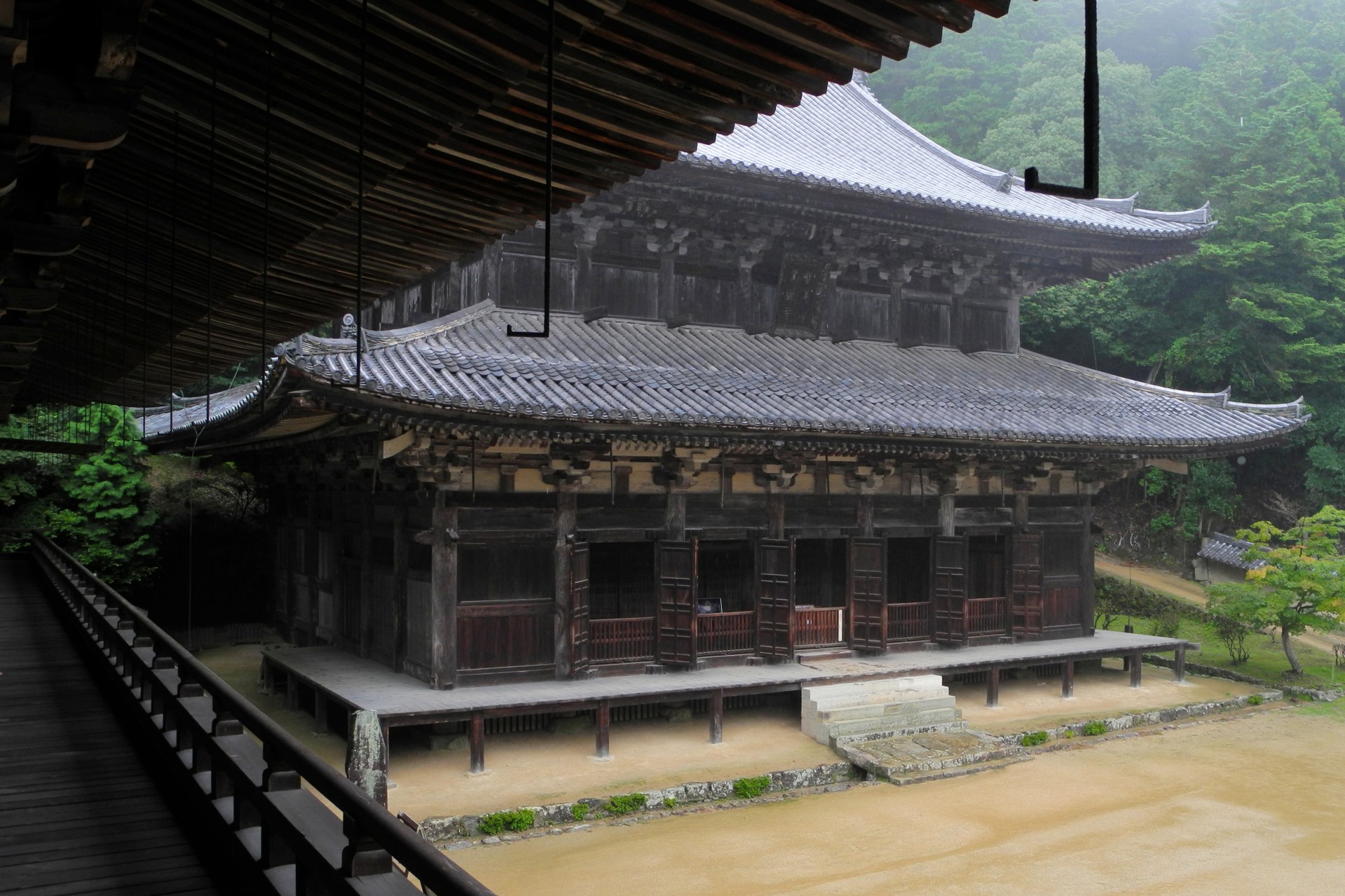 temple rain enkyo-ji free photo