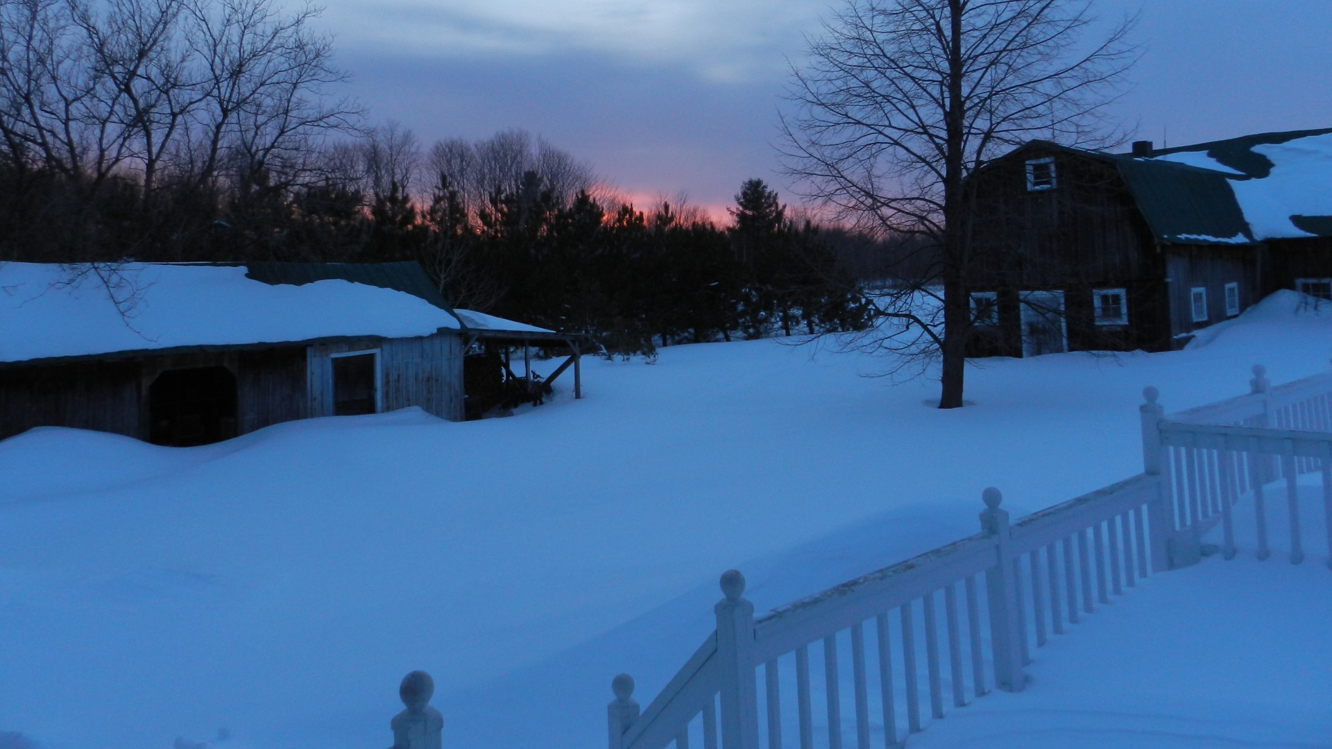 sunset countryside winter free photo