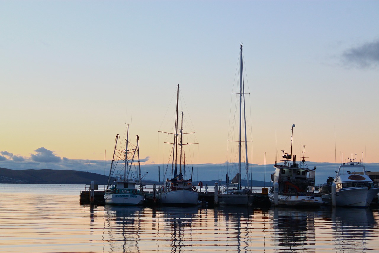 hobart harbor sunrise free photo