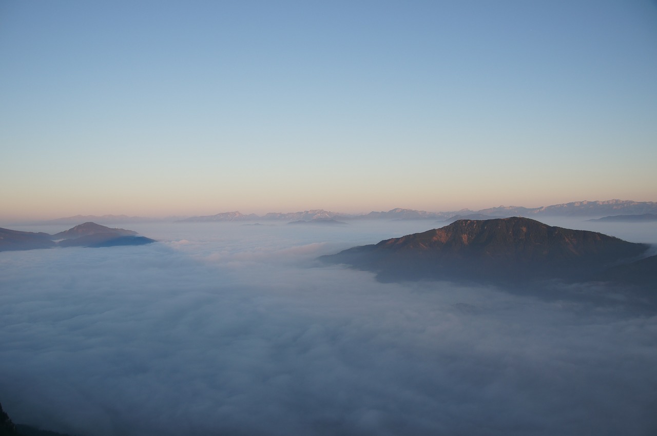 hochlantsch mountain sea of fog free photo