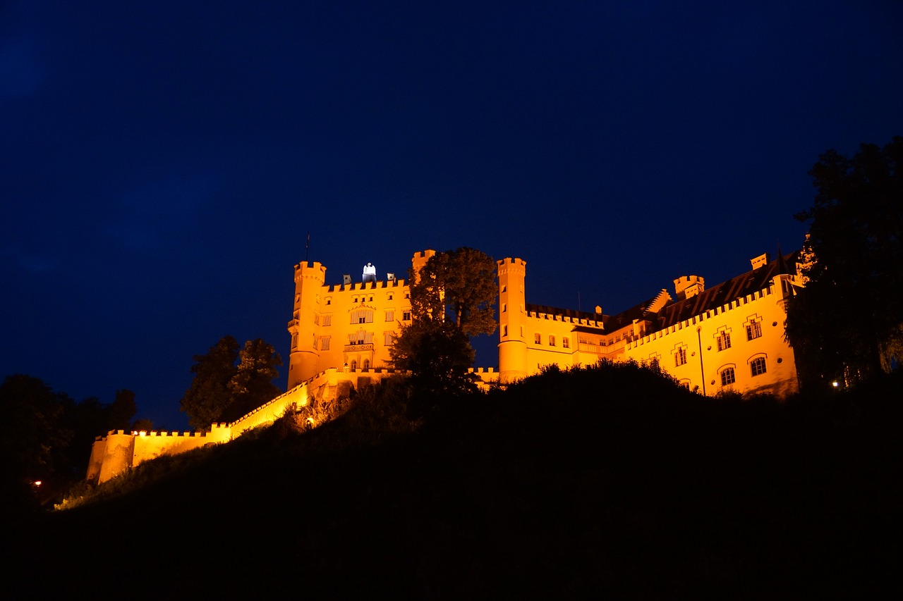 hohenschwangau castle night free photo