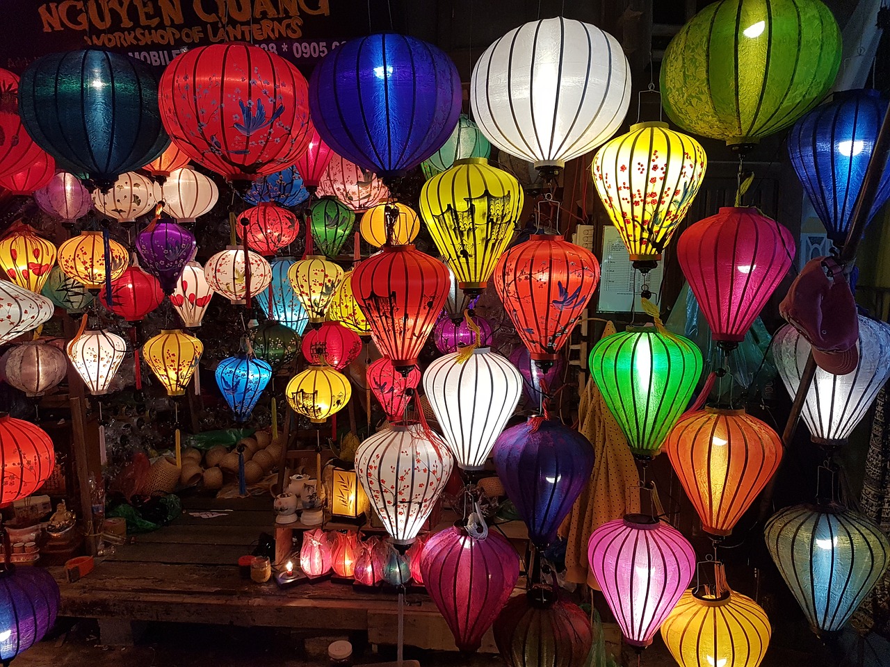 hoi an vietnam night market free photo