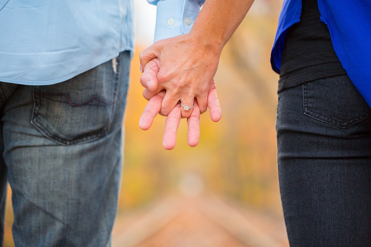 holding hands couple love free photo