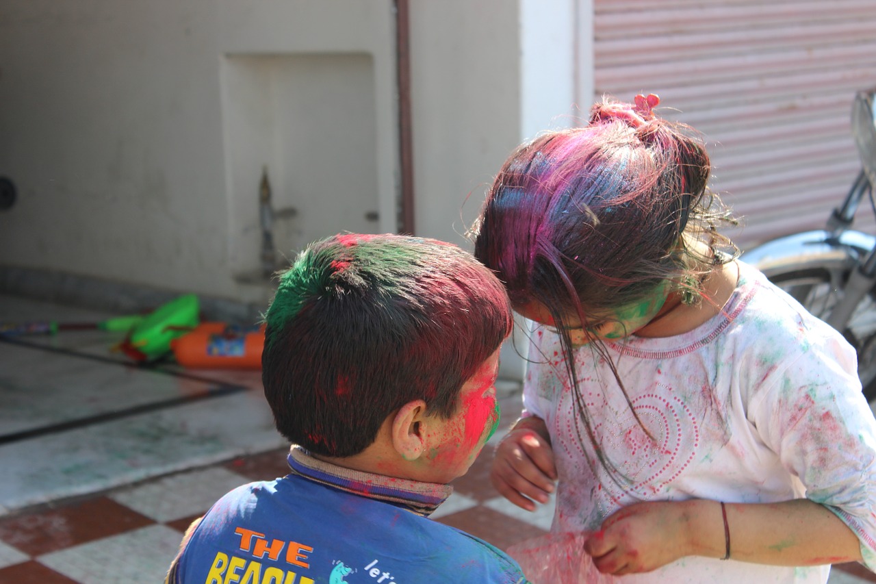 holi children festival free photo