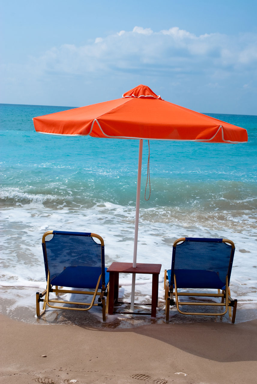 beach umbrella chair free photo